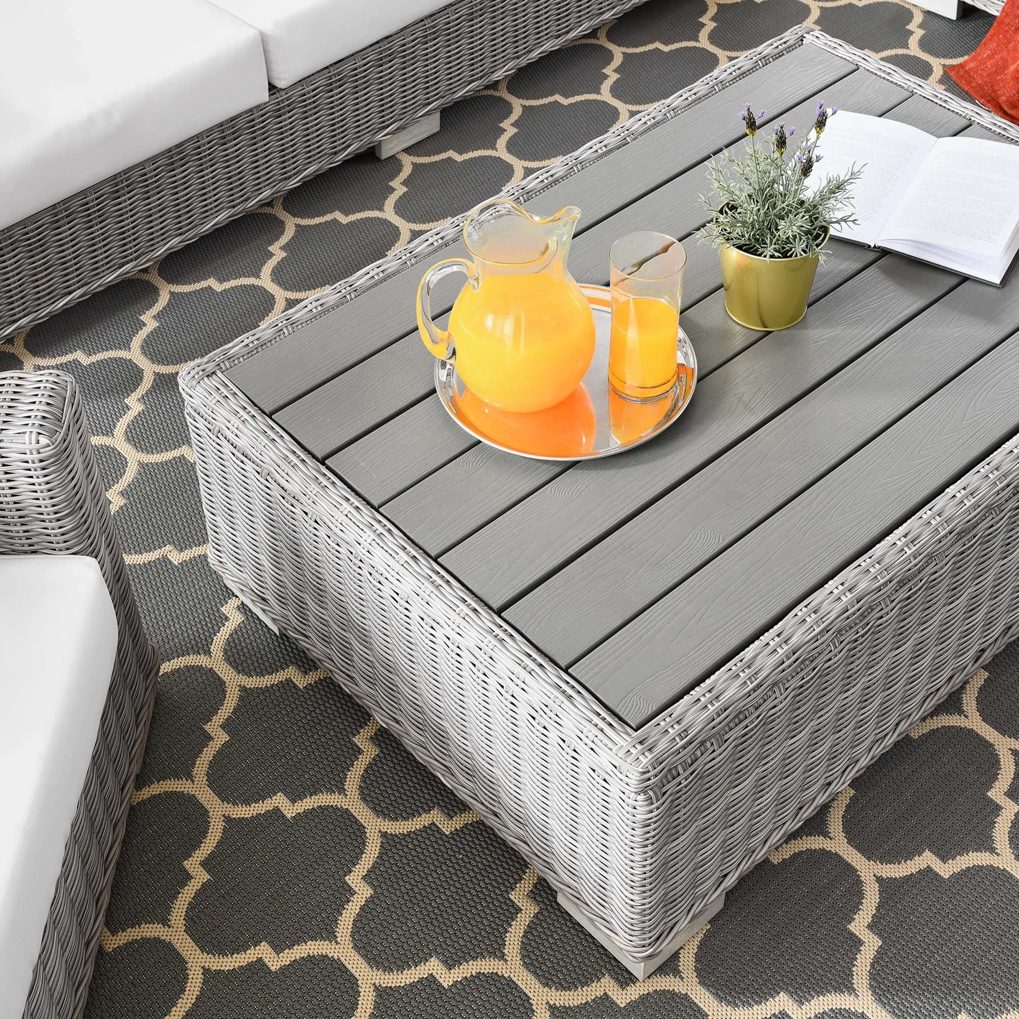Conway 4-Piece Outdoor Patio Wicker Rattan Furniture Set by Modway