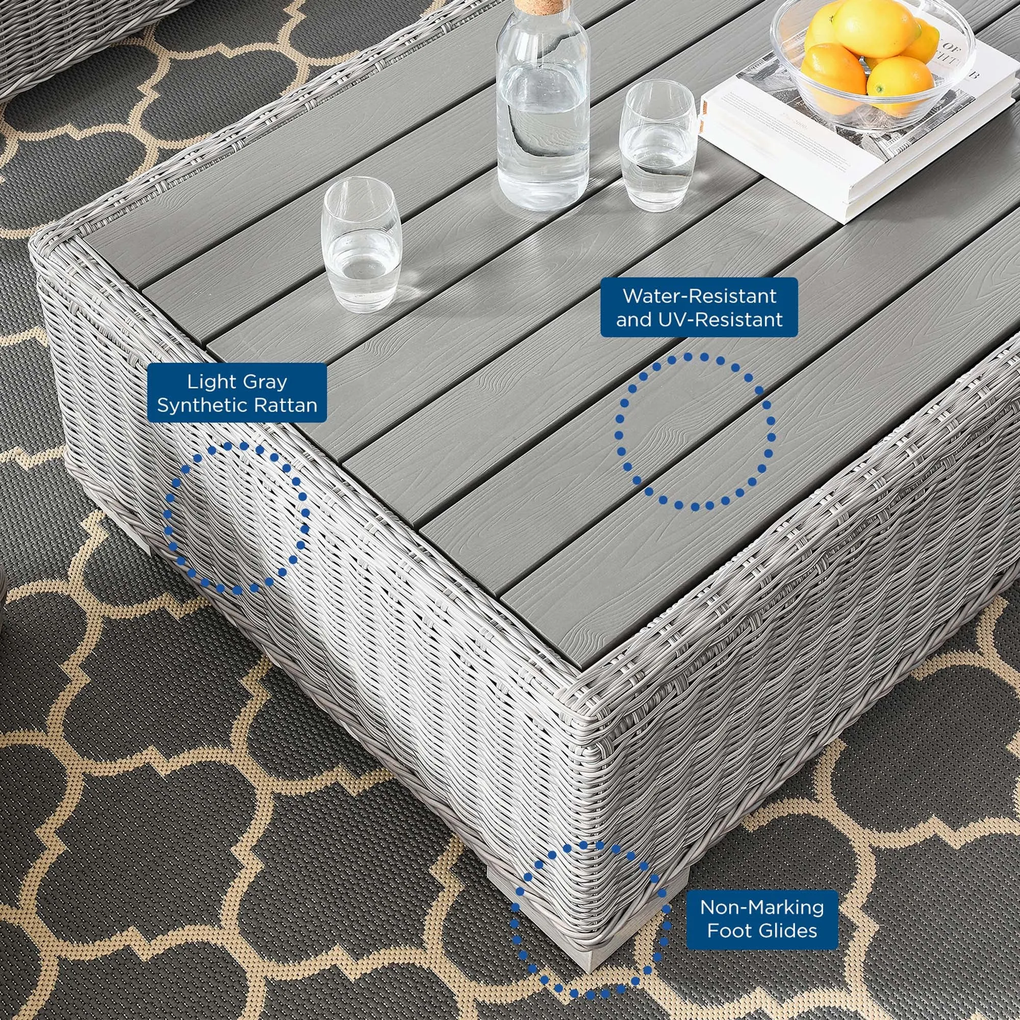 Conway 4-Piece Outdoor Patio Wicker Rattan Furniture Set by Modway