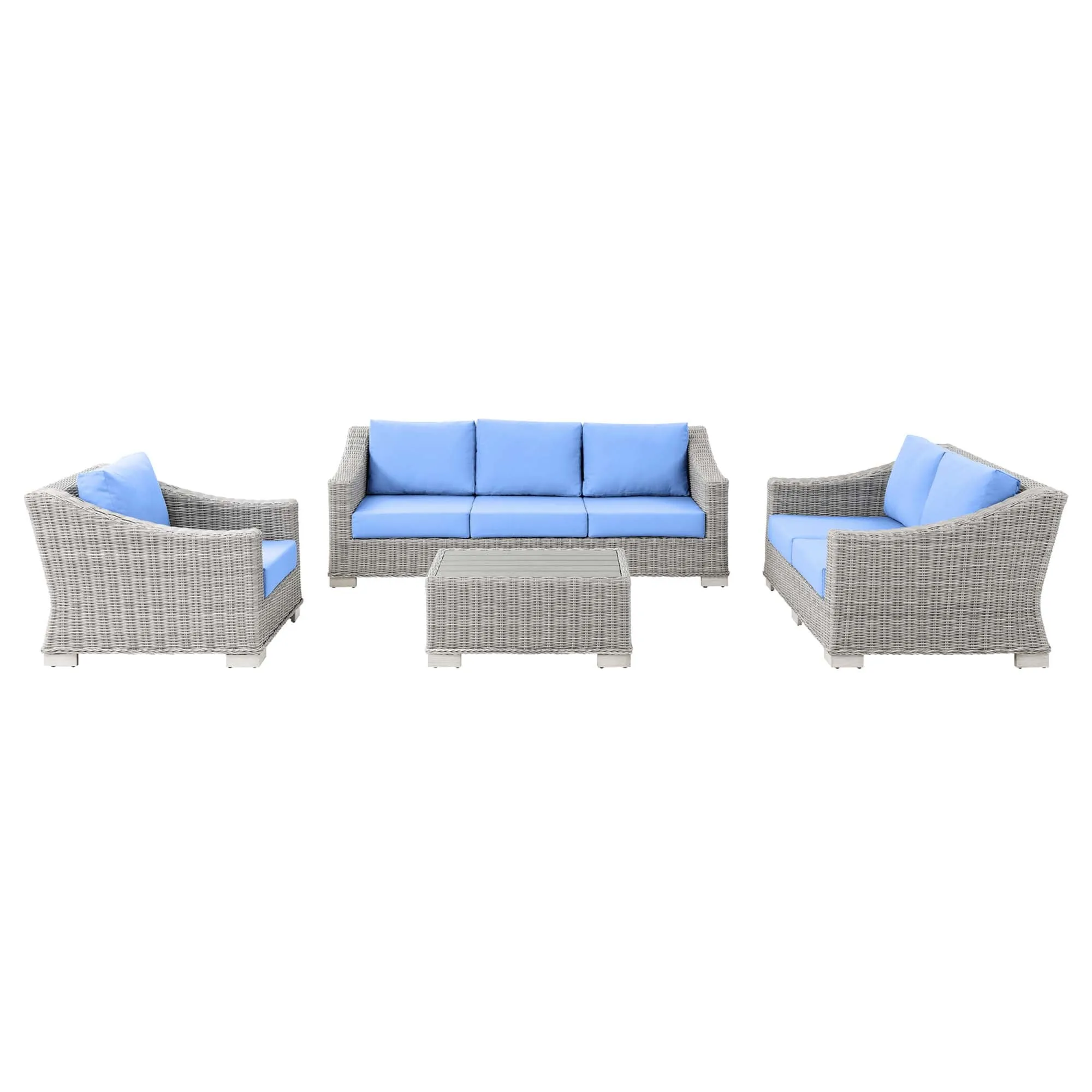 Conway 4-Piece Outdoor Patio Wicker Rattan Furniture Set by Modway