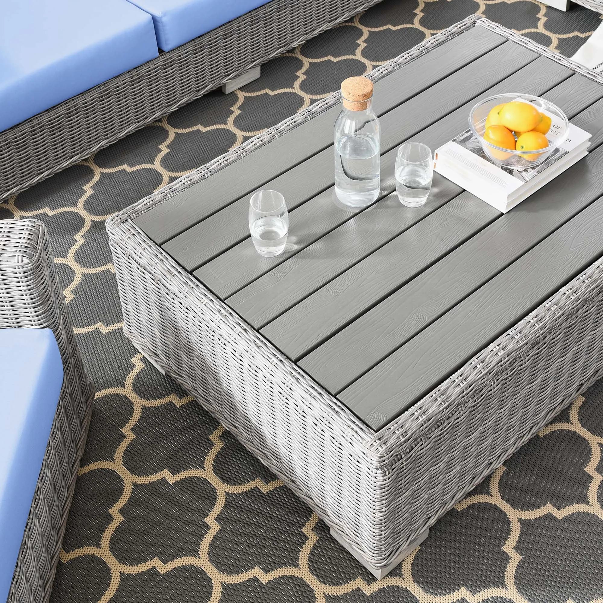 Conway 4-Piece Outdoor Patio Wicker Rattan Furniture Set by Modway