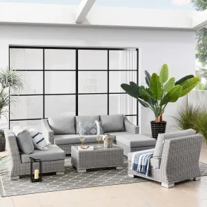 Conway 5-Piece Outdoor Patio Wicker Rattan Furniture Set by Modway