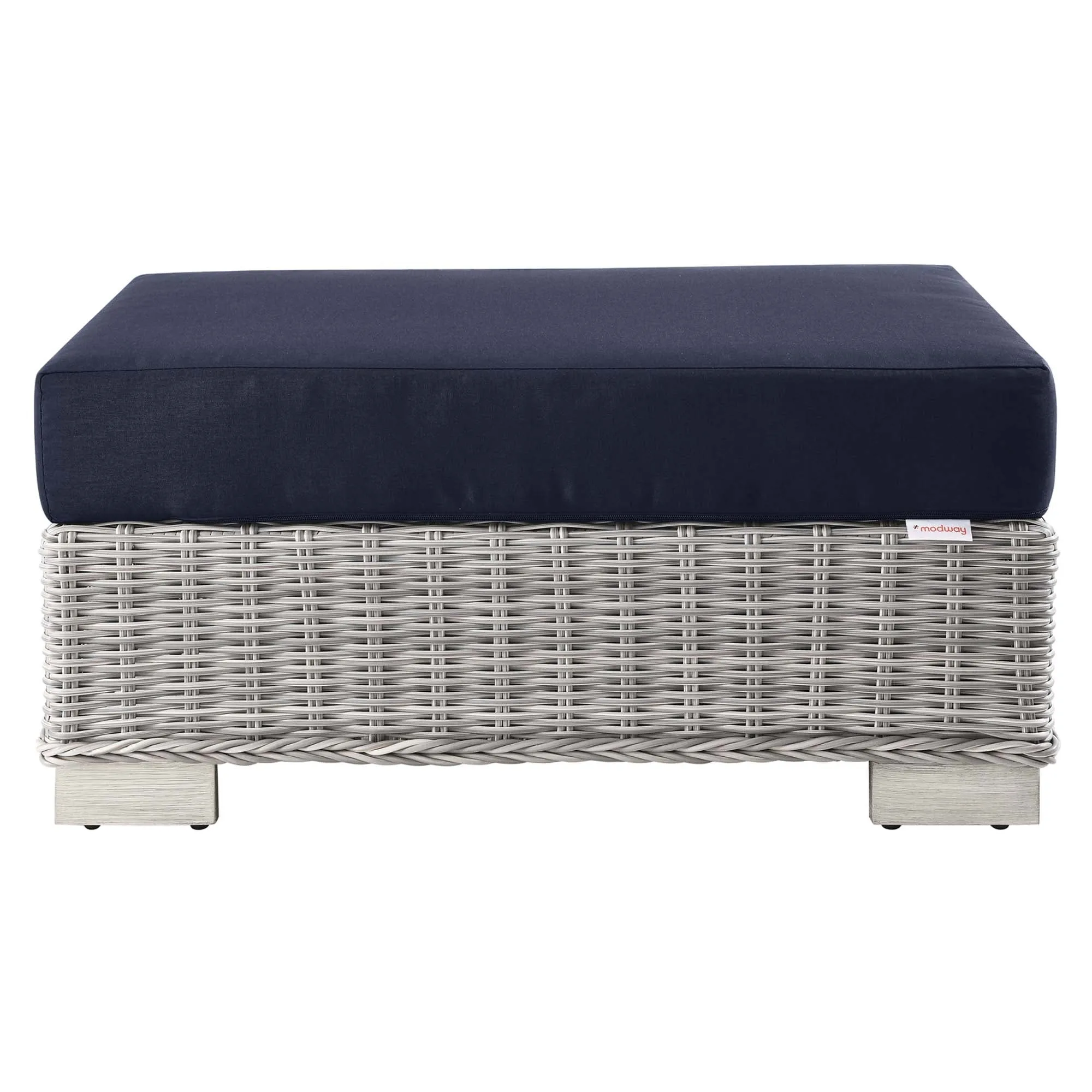 Conway Outdoor Patio Wicker Rattan Ottoman by Modway