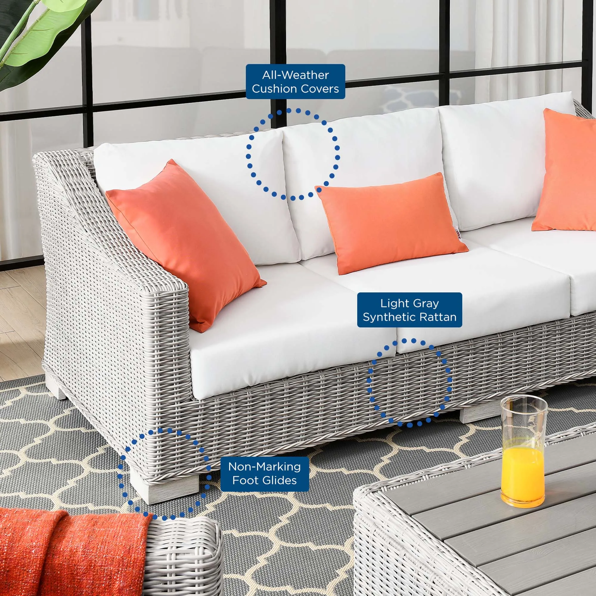 Conway Outdoor Patio Wicker Rattan Sofa by Modway
