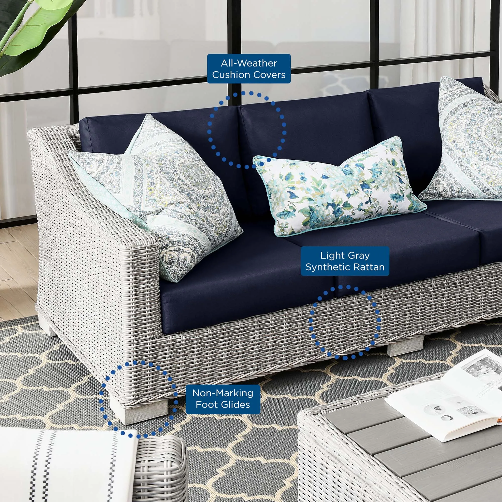 Conway Outdoor Patio Wicker Rattan Sofa by Modway