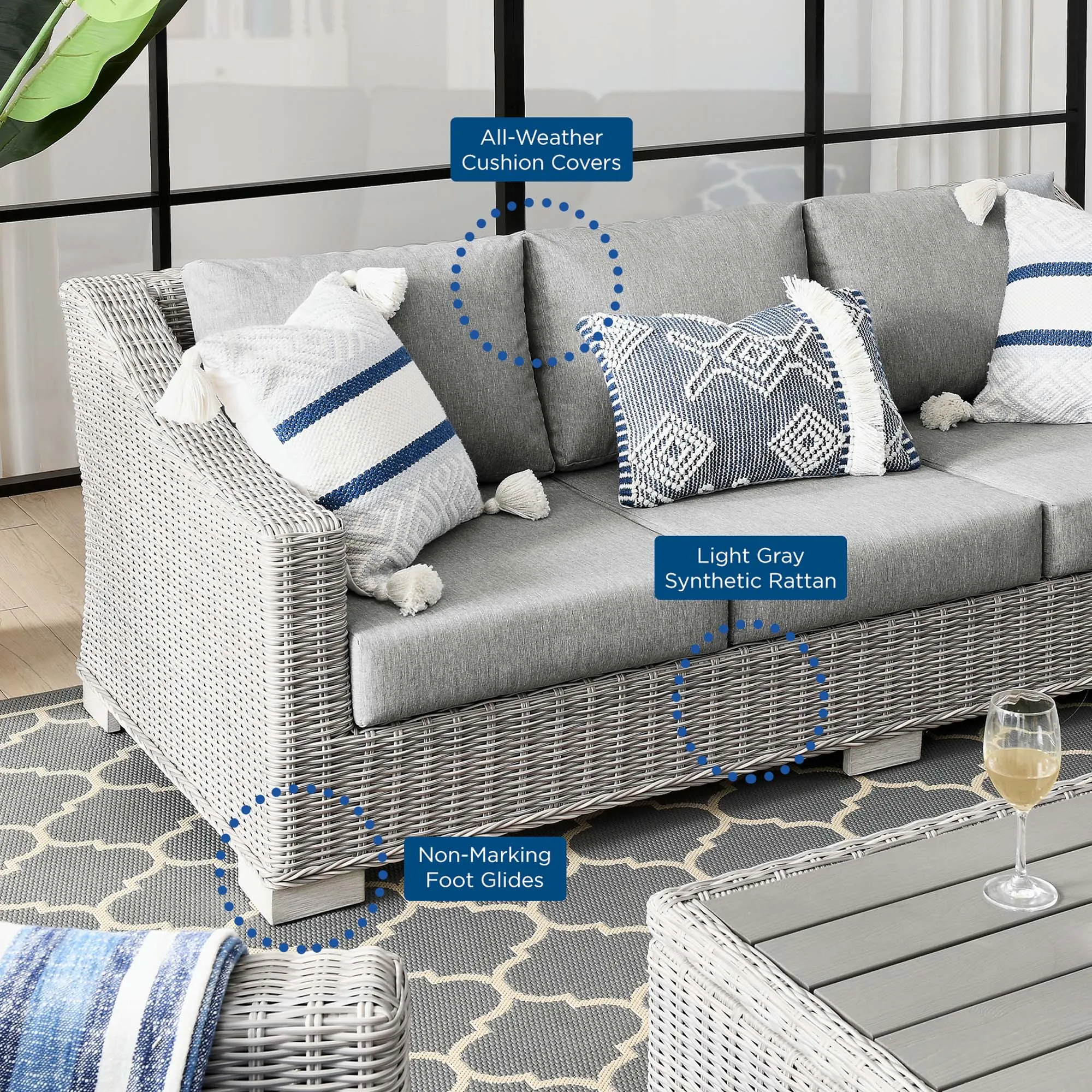 Conway Outdoor Patio Wicker Rattan Sofa by Modway