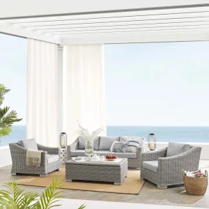 Conway Sunbrella® Outdoor Patio Wicker Rattan 4-Piece Furniture Set by Modway
