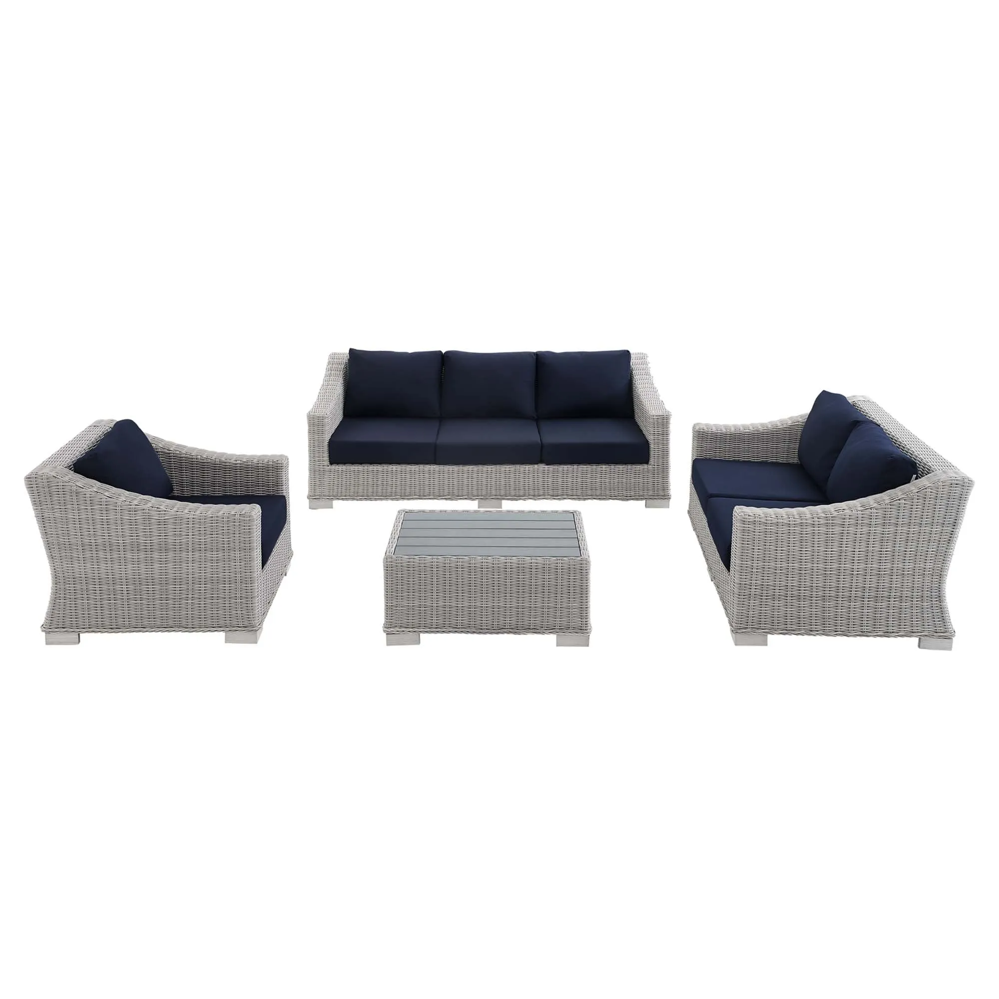 Conway Sunbrella® Outdoor Patio Wicker Rattan 4-Piece Furniture Set by Modway