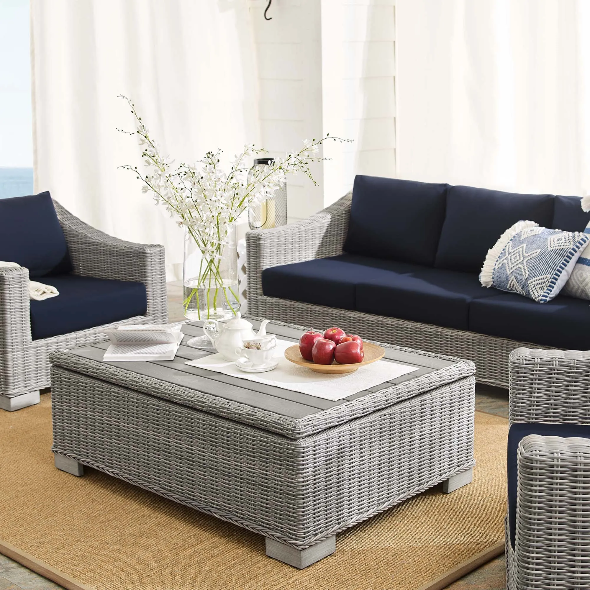 Conway Sunbrella® Outdoor Patio Wicker Rattan 4-Piece Furniture Set by Modway
