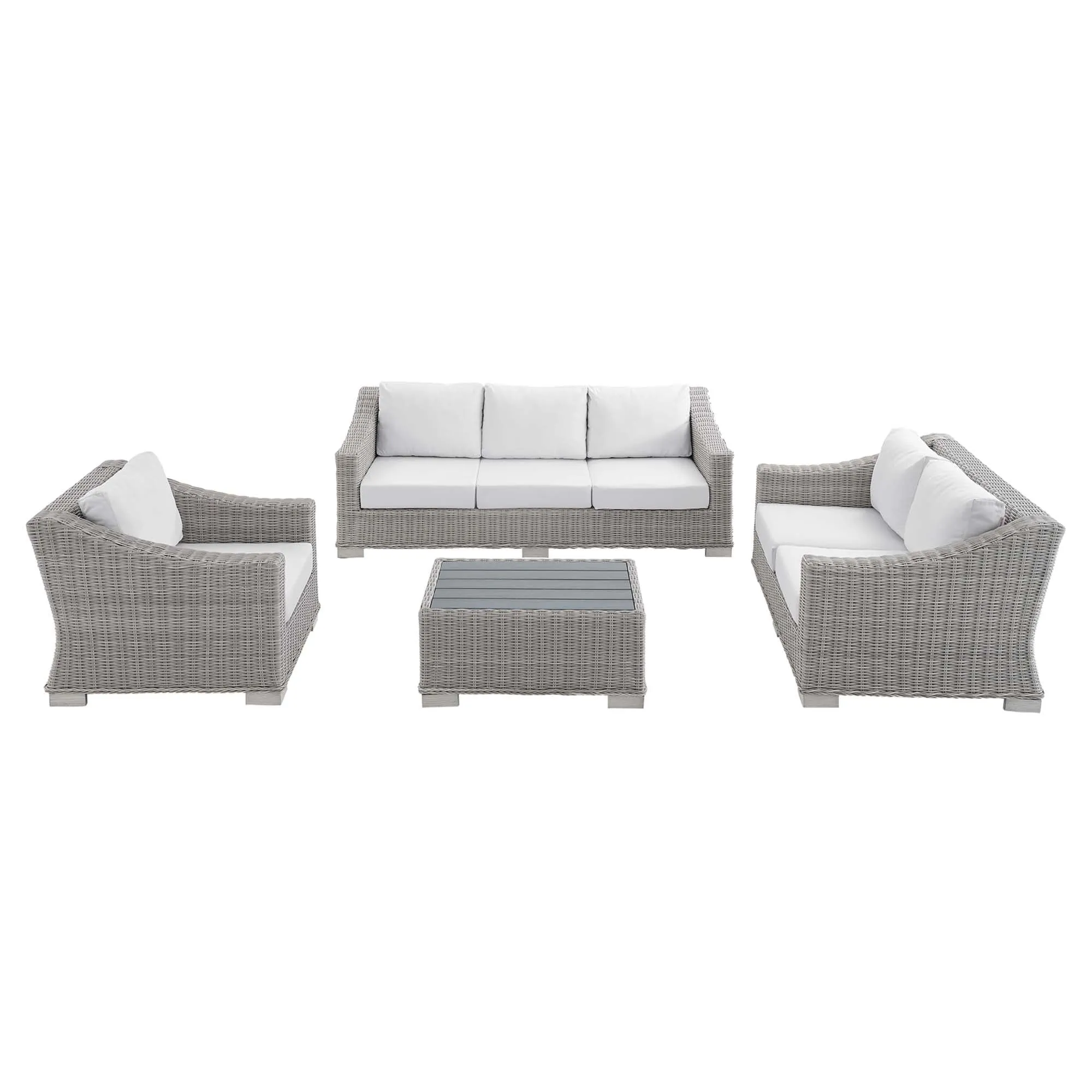 Conway Sunbrella® Outdoor Patio Wicker Rattan 4-Piece Furniture Set by Modway
