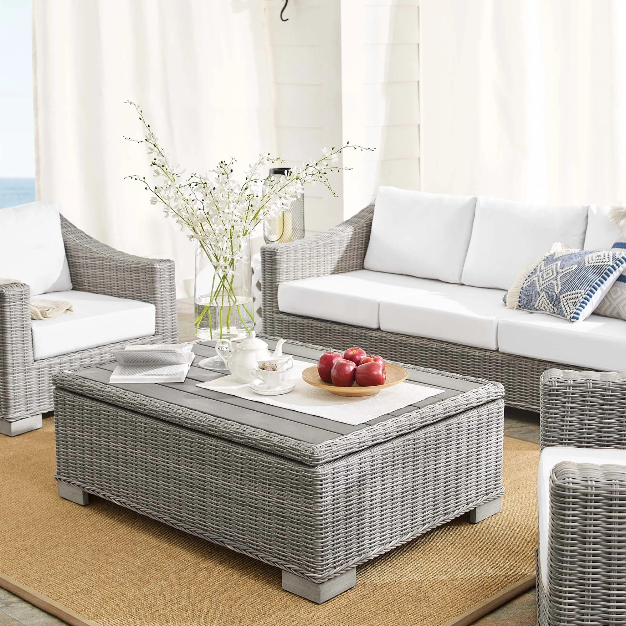 Conway Sunbrella® Outdoor Patio Wicker Rattan 4-Piece Furniture Set by Modway