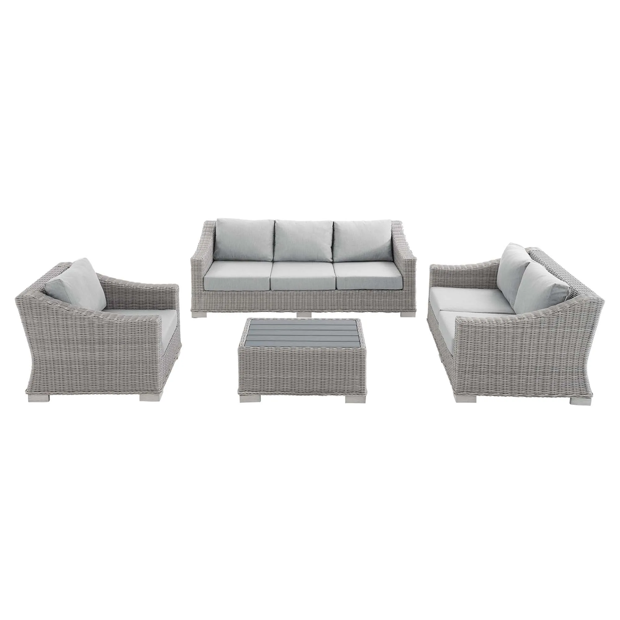 Conway Sunbrella® Outdoor Patio Wicker Rattan 4-Piece Furniture Set by Modway