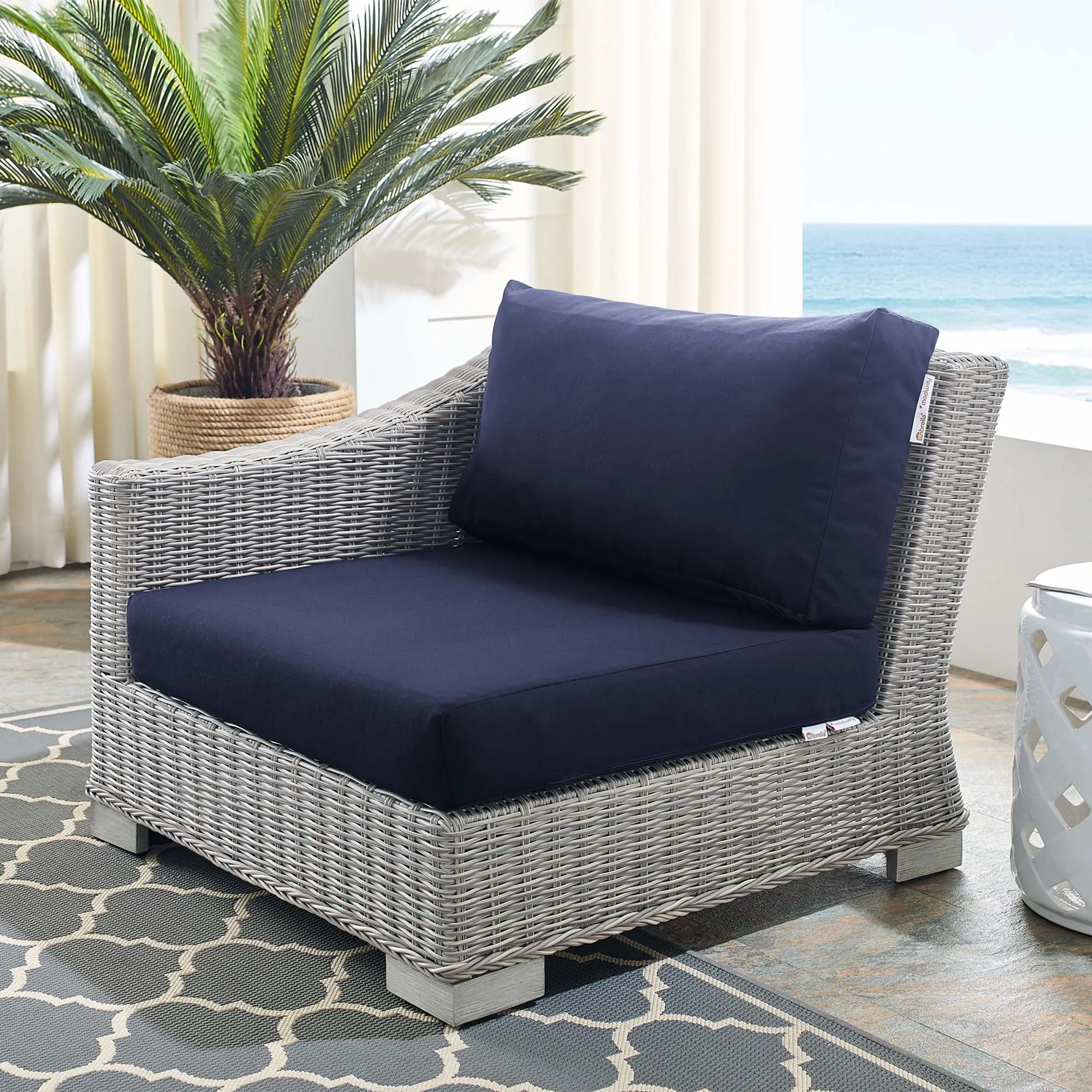 Conway Sunbrella® Outdoor Patio Wicker Rattan Left-Arm Chair by Modway