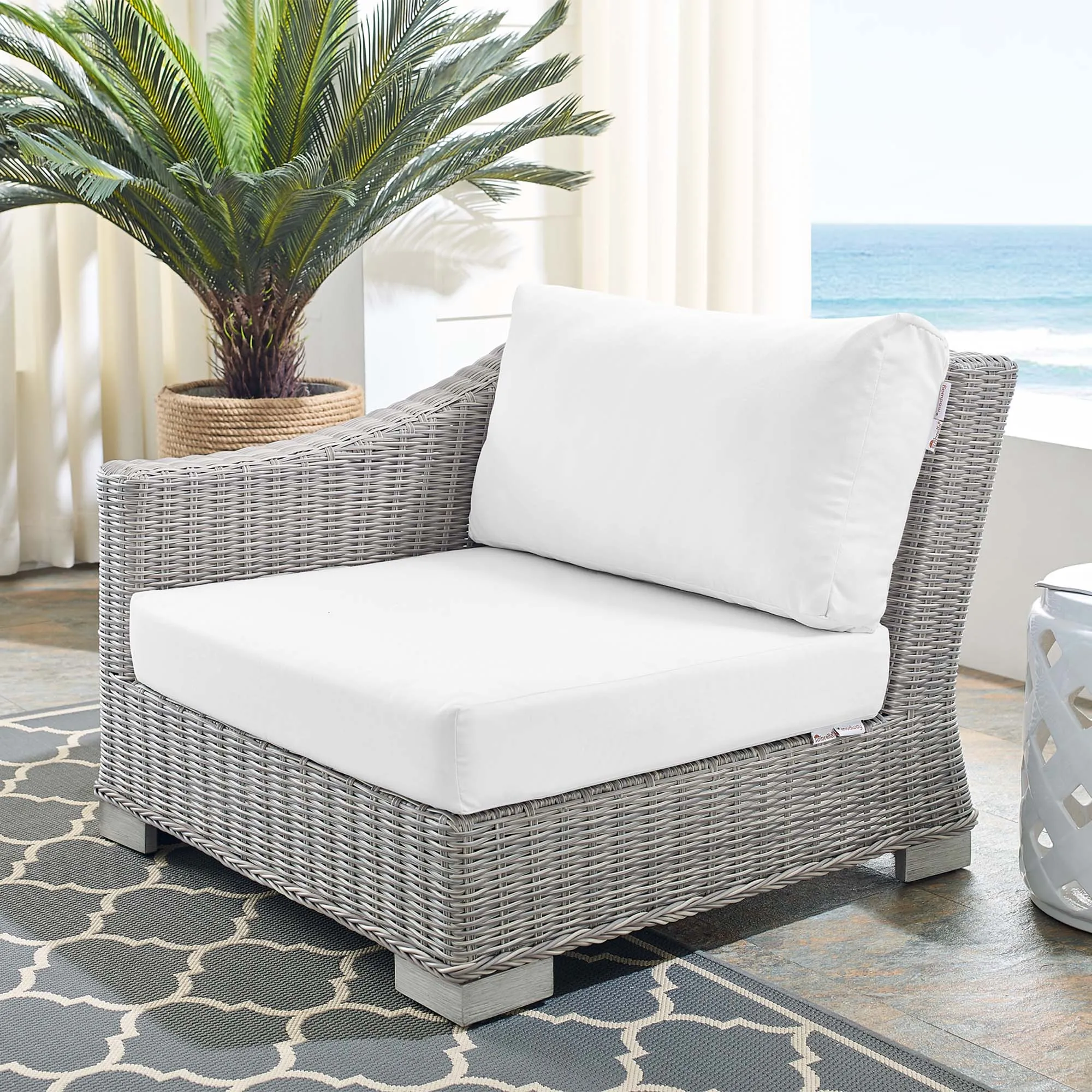 Conway Sunbrella® Outdoor Patio Wicker Rattan Left-Arm Chair by Modway