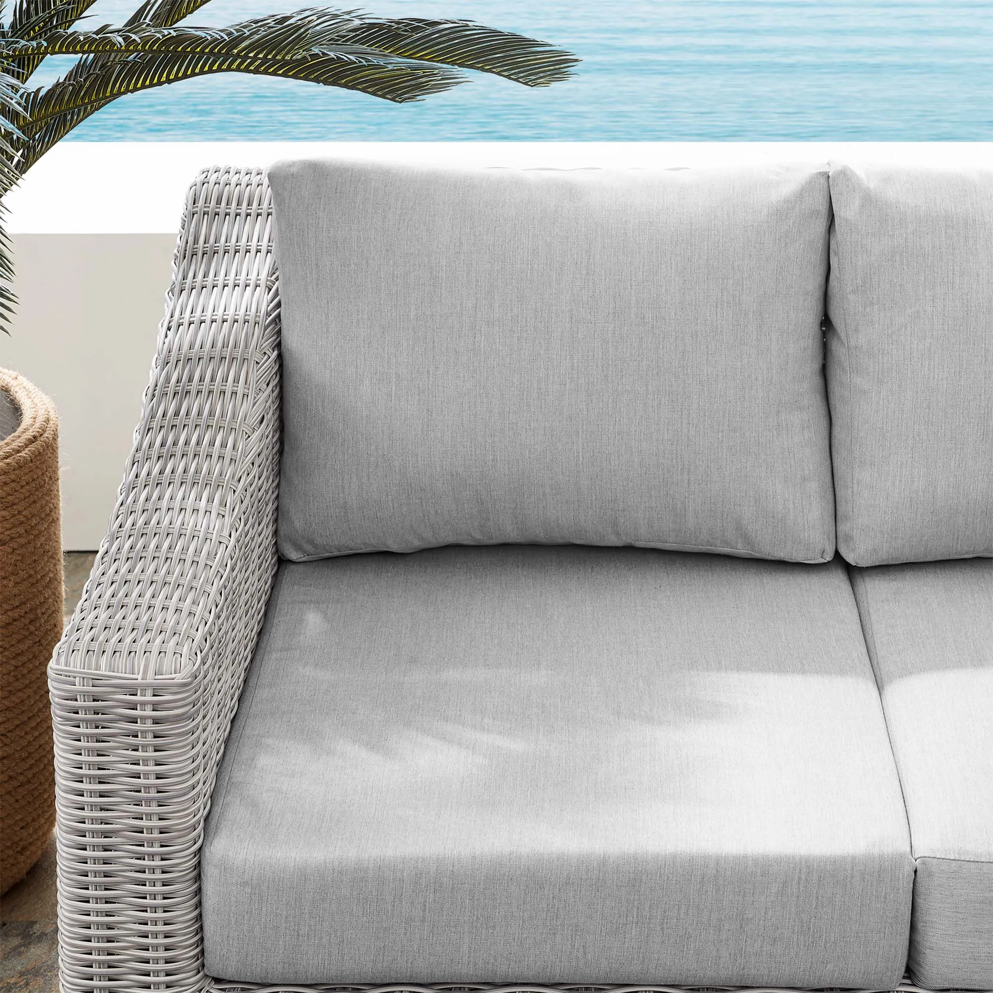 Conway Sunbrella® Outdoor Patio Wicker Rattan Loveseat by Modway