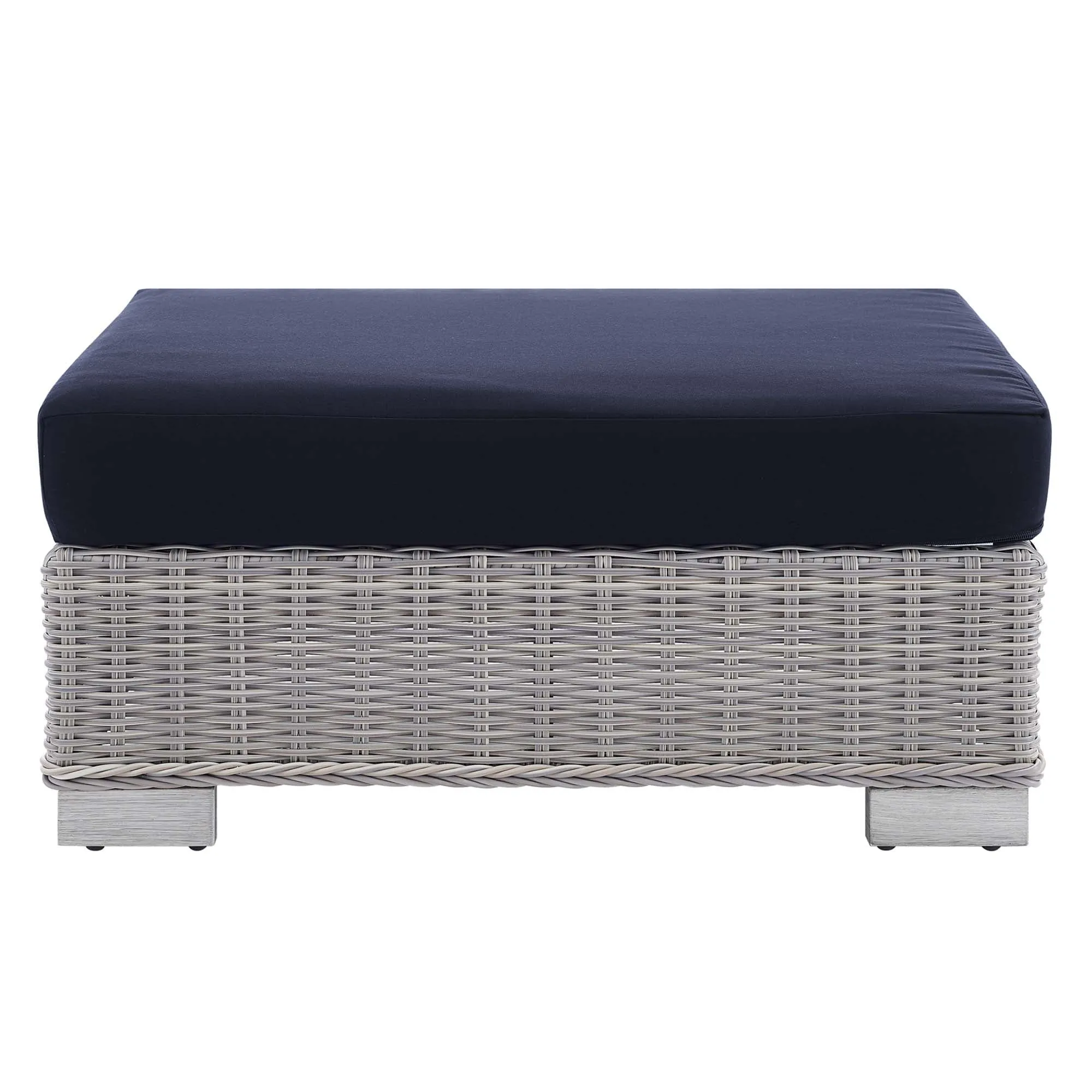 Conway Sunbrella® Outdoor Patio Wicker Rattan Ottoman by Modway
