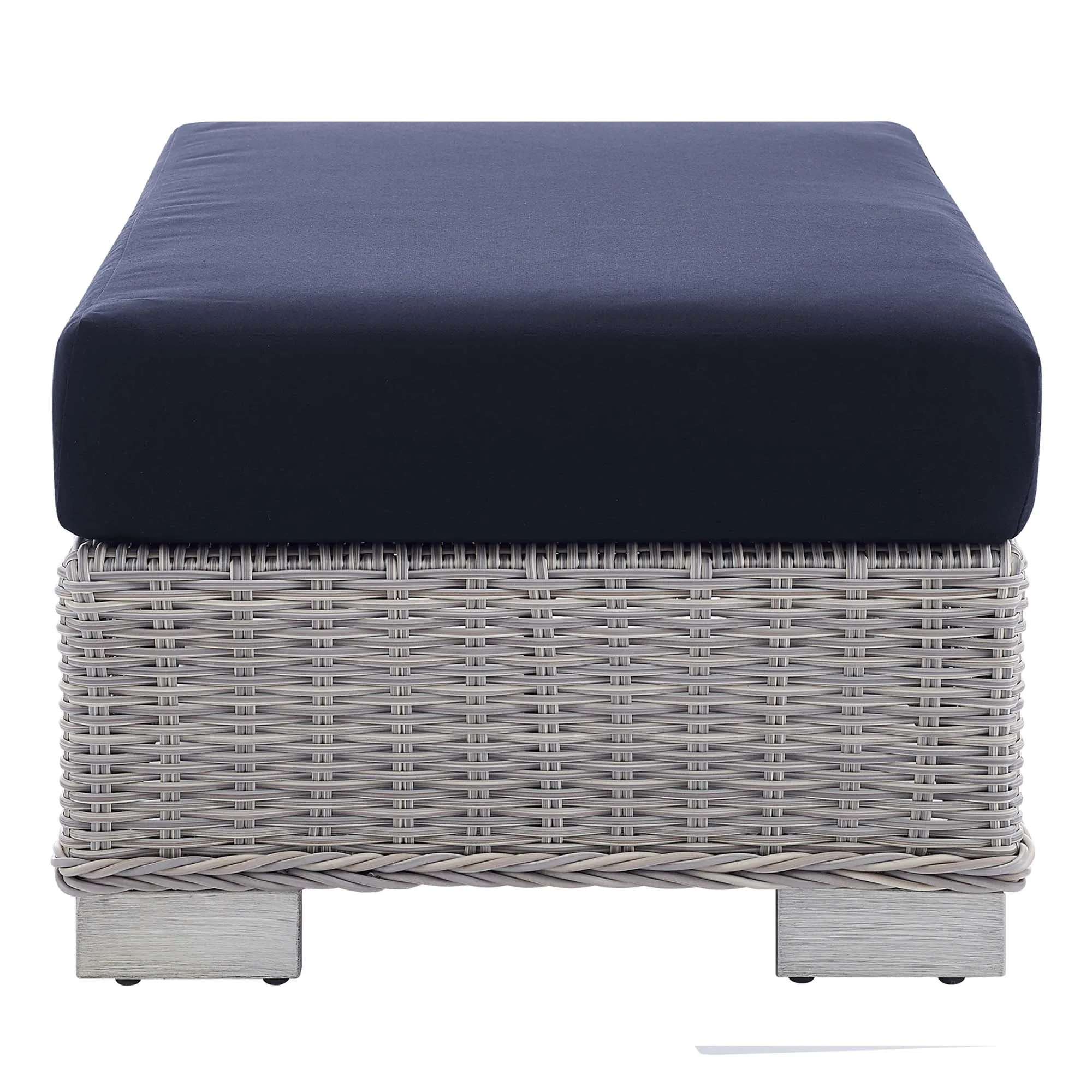 Conway Sunbrella® Outdoor Patio Wicker Rattan Ottoman by Modway