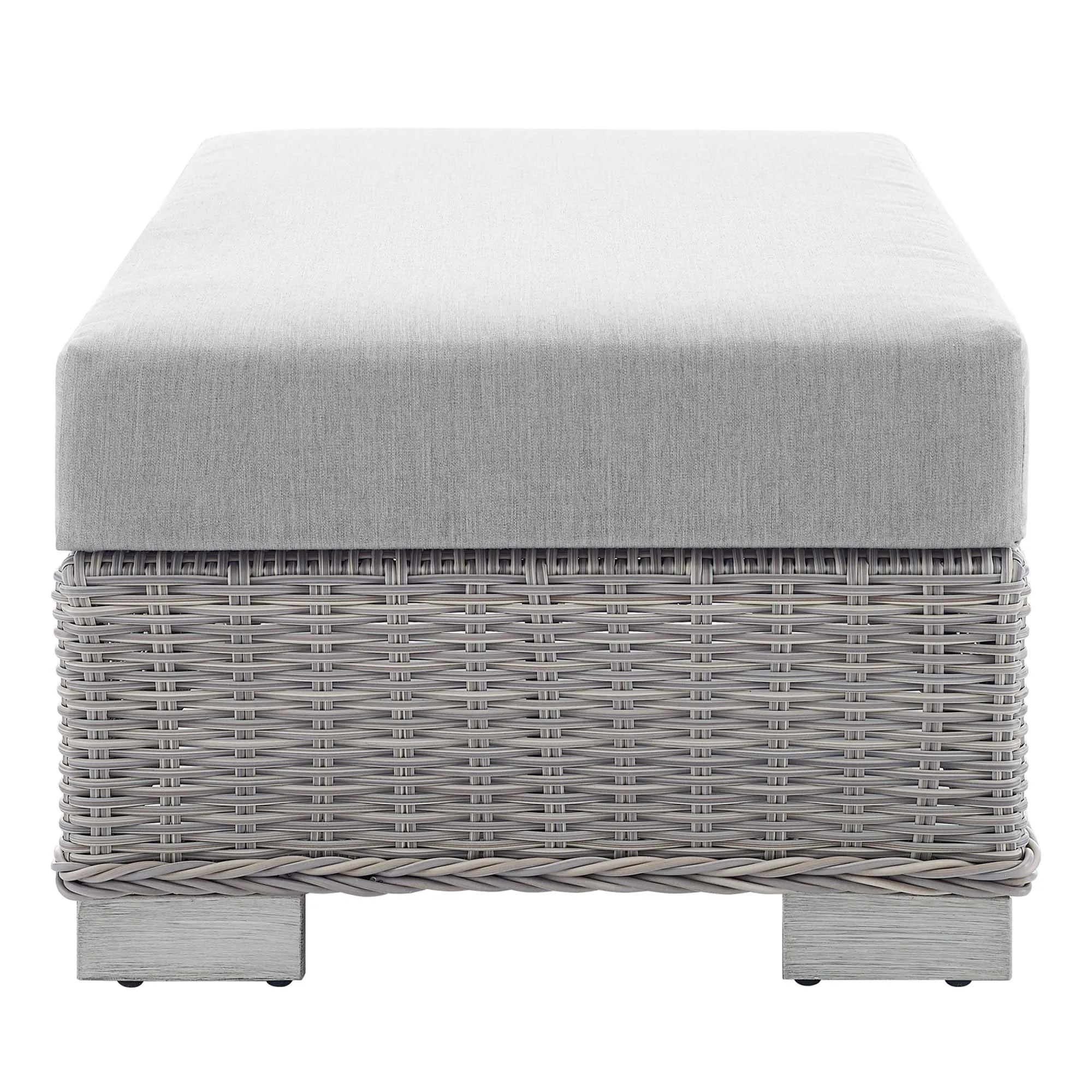 Conway Sunbrella® Outdoor Patio Wicker Rattan Ottoman by Modway