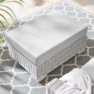 Conway Sunbrella® Outdoor Patio Wicker Rattan Ottoman by Modway
