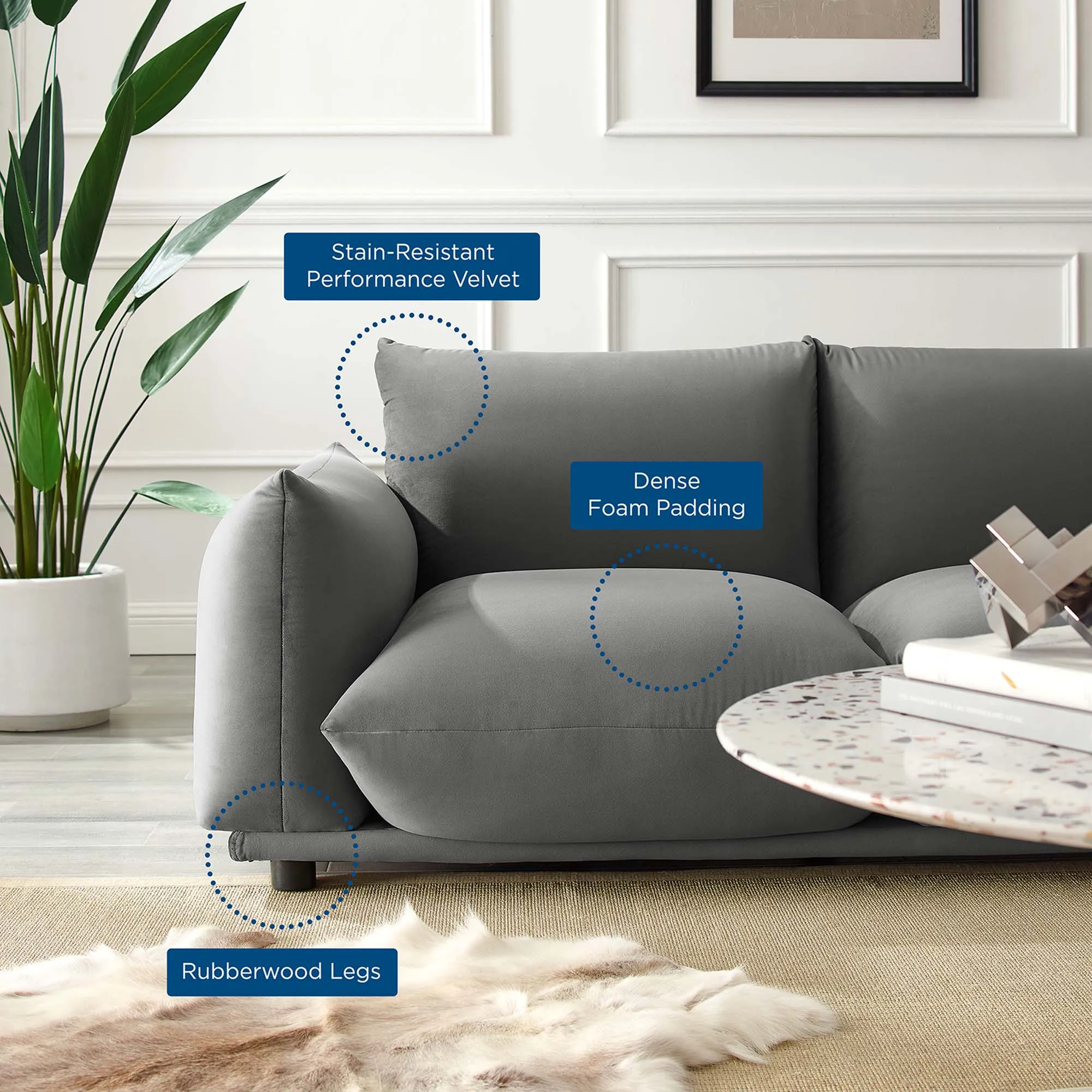 Copious Performance Velvet Loveseat by Modway