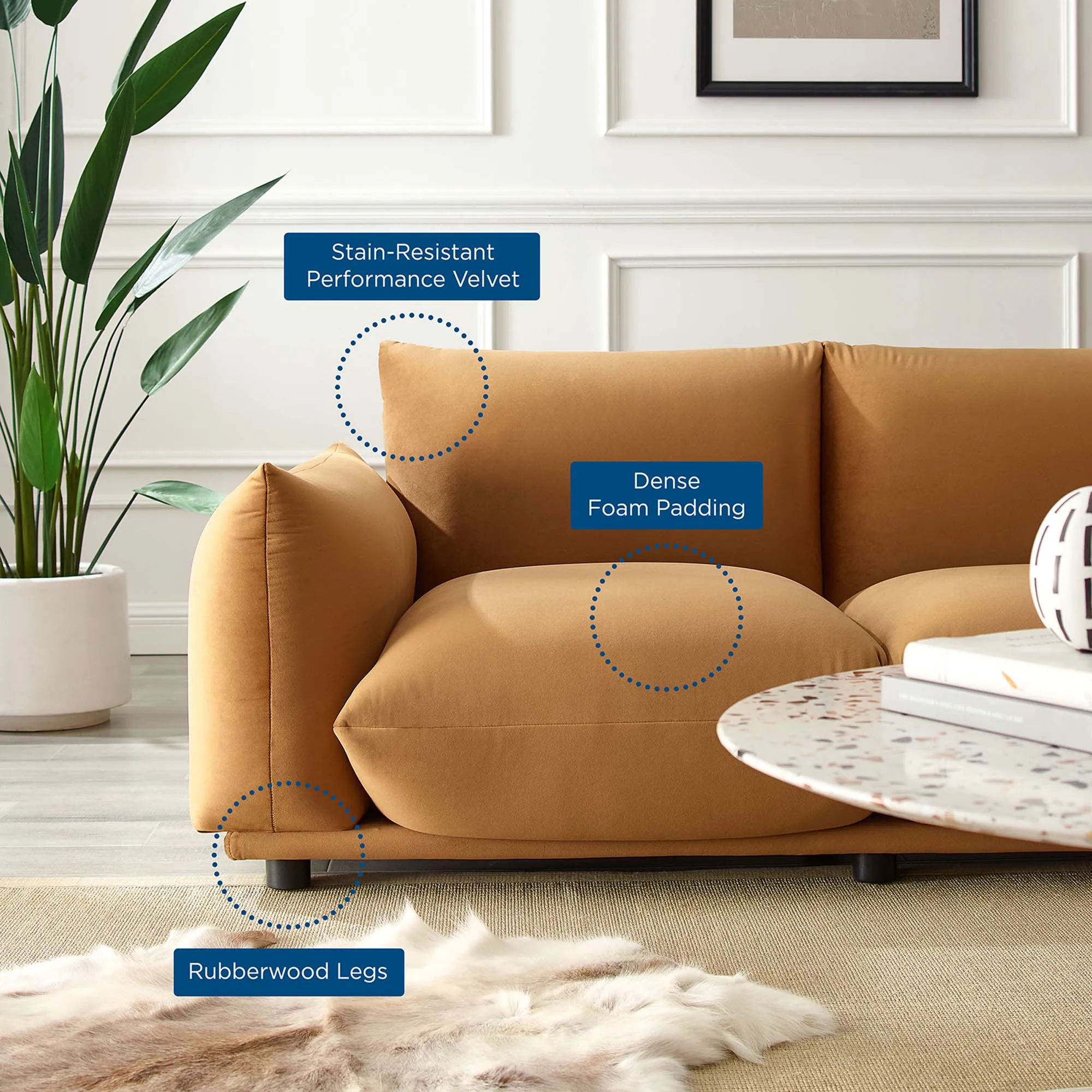 Copious Performance Velvet Loveseat by Modway