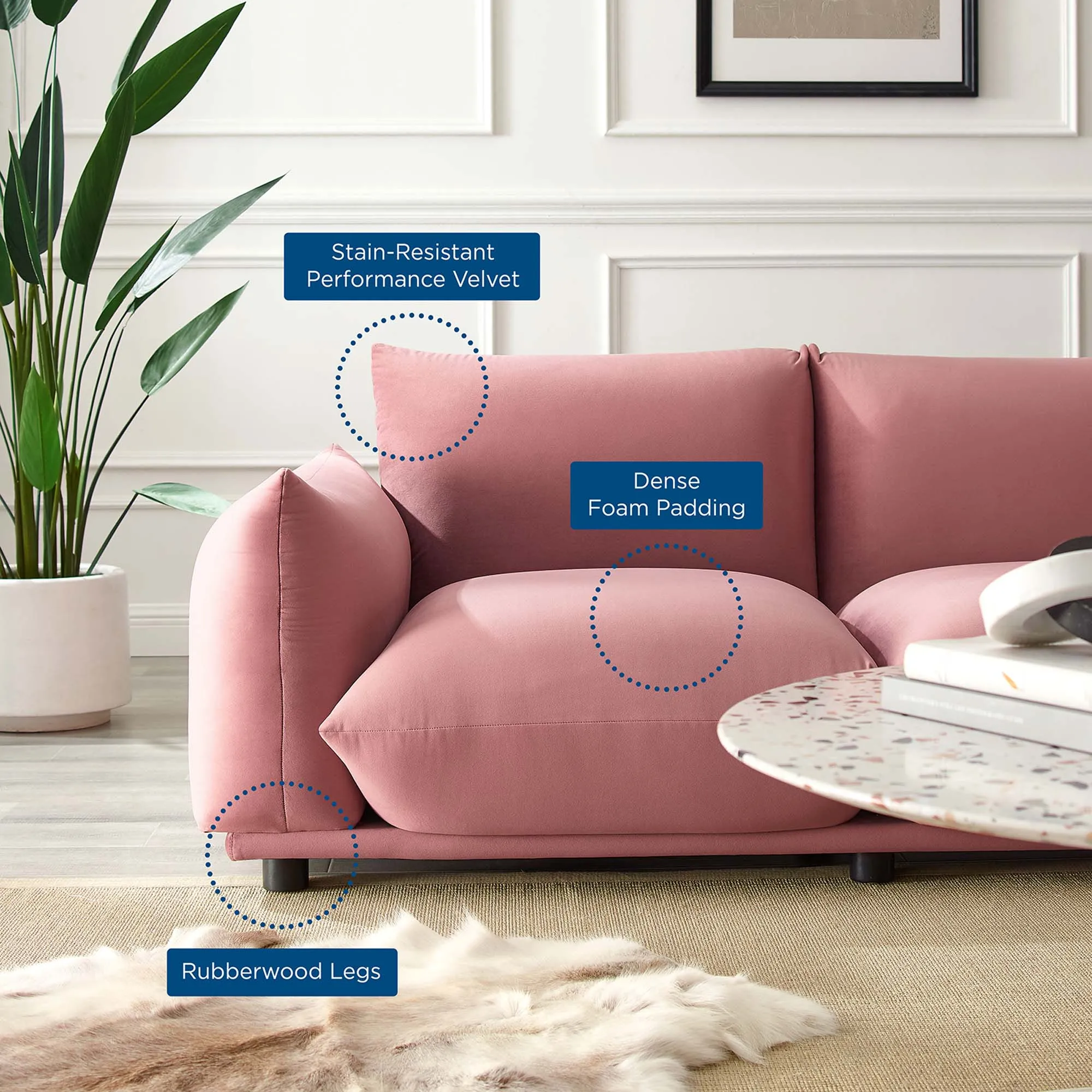 Copious Performance Velvet Loveseat by Modway