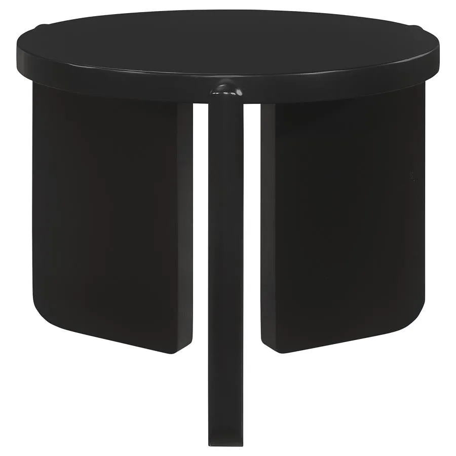 Corey Round Black End Table