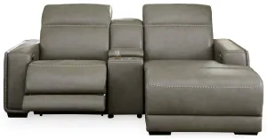Cori 2 PC Leather Chaise W/Console