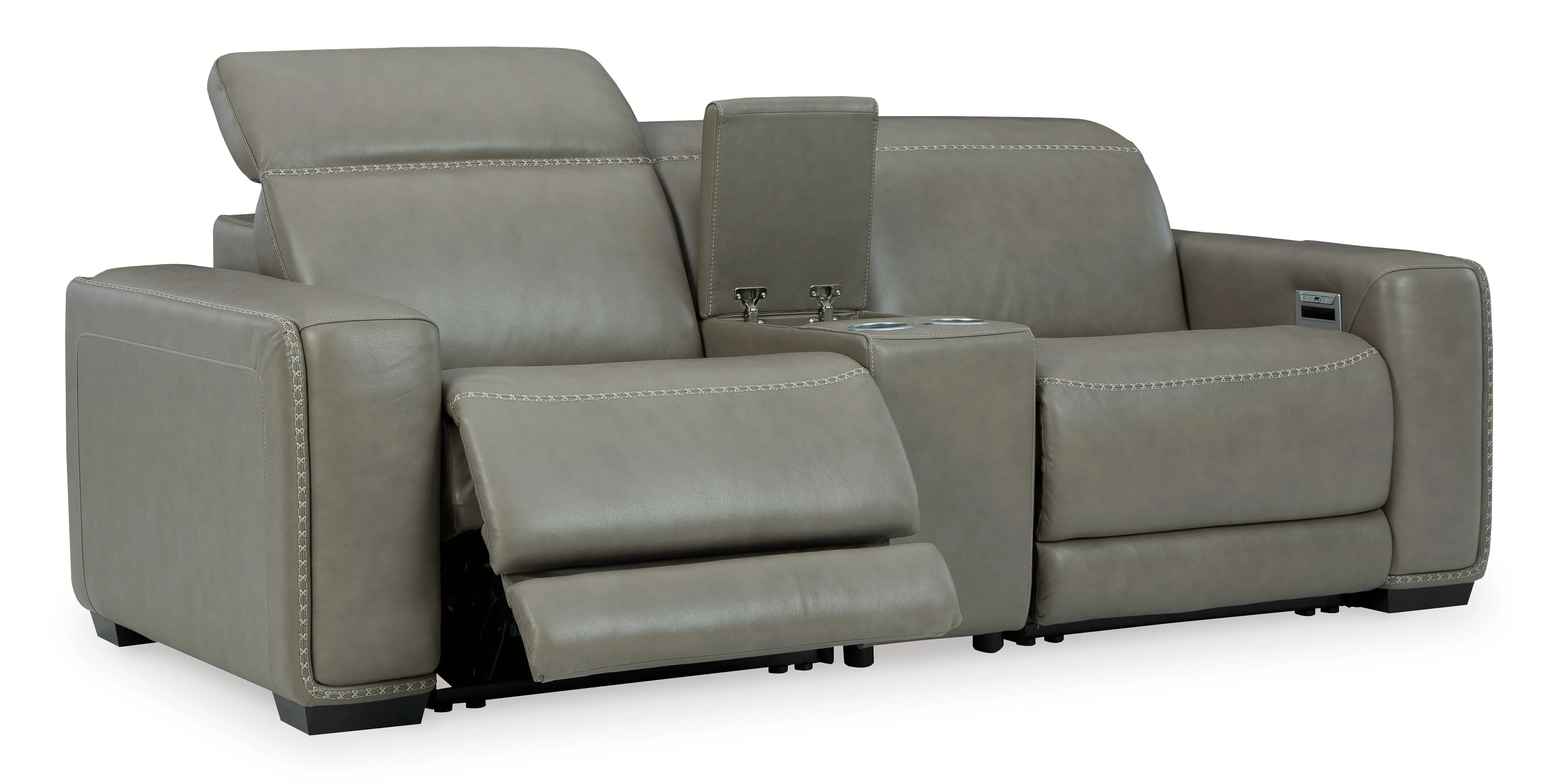 Cori 2 PC Leather Sofa W/Console