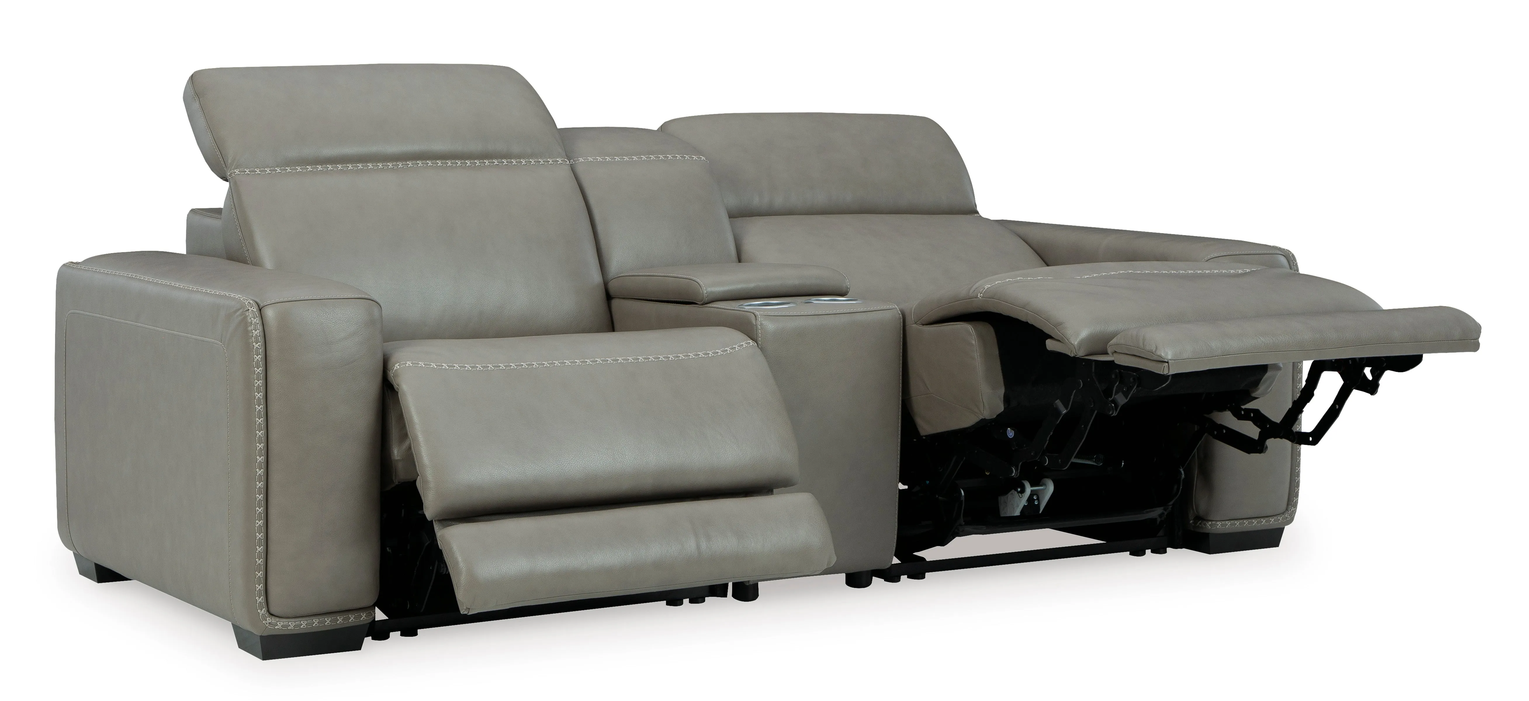 Cori 2 PC Leather Sofa W/Console