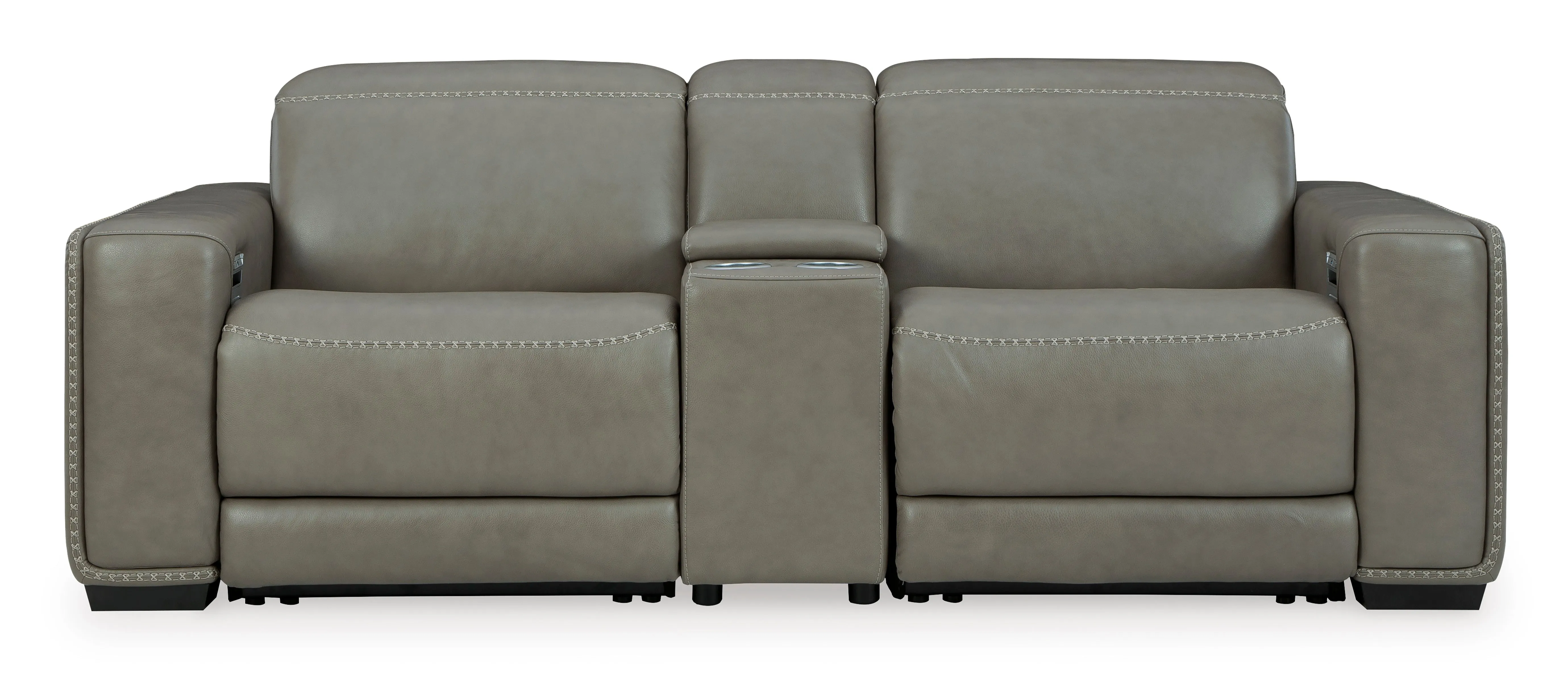 Cori 2 PC Leather Sofa W/Console
