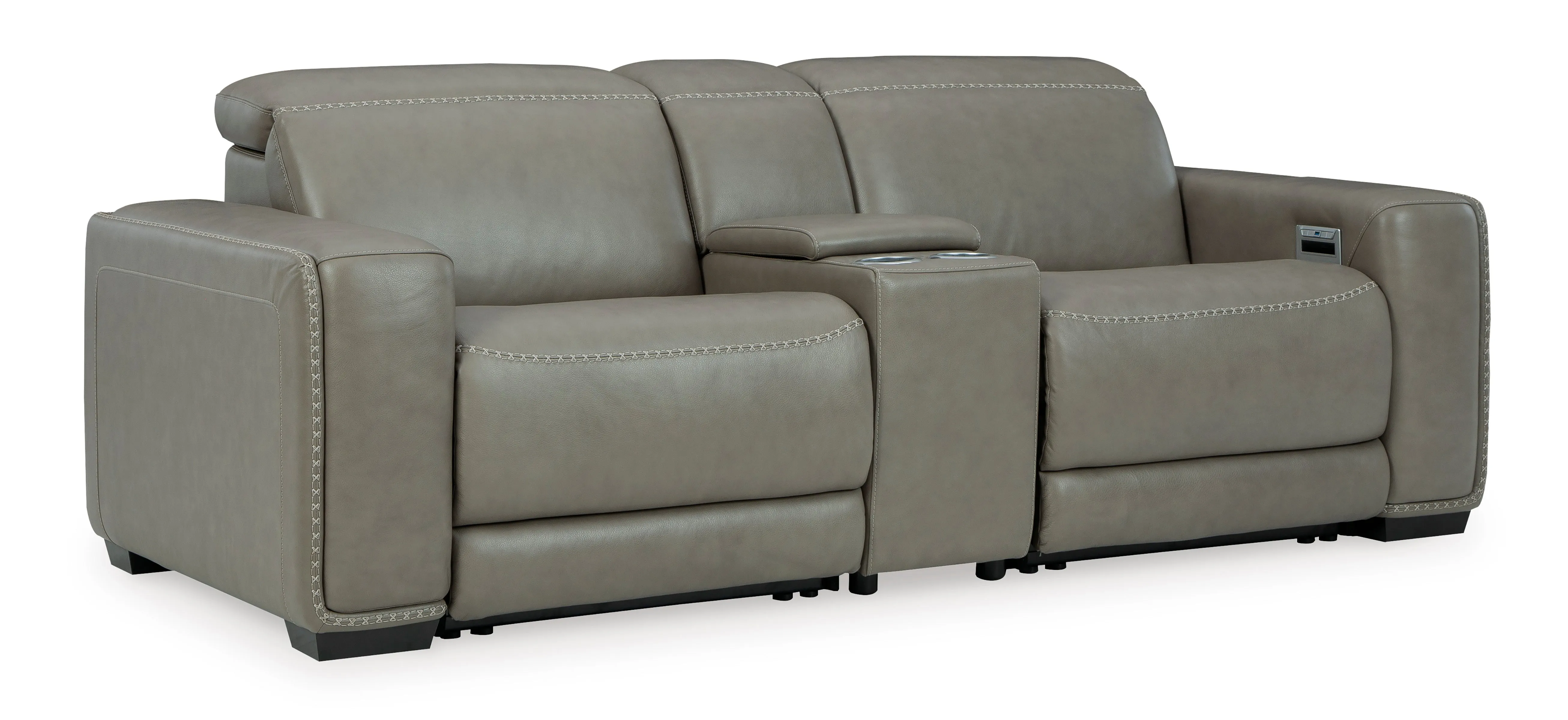 Cori 2 PC Leather Sofa W/Console