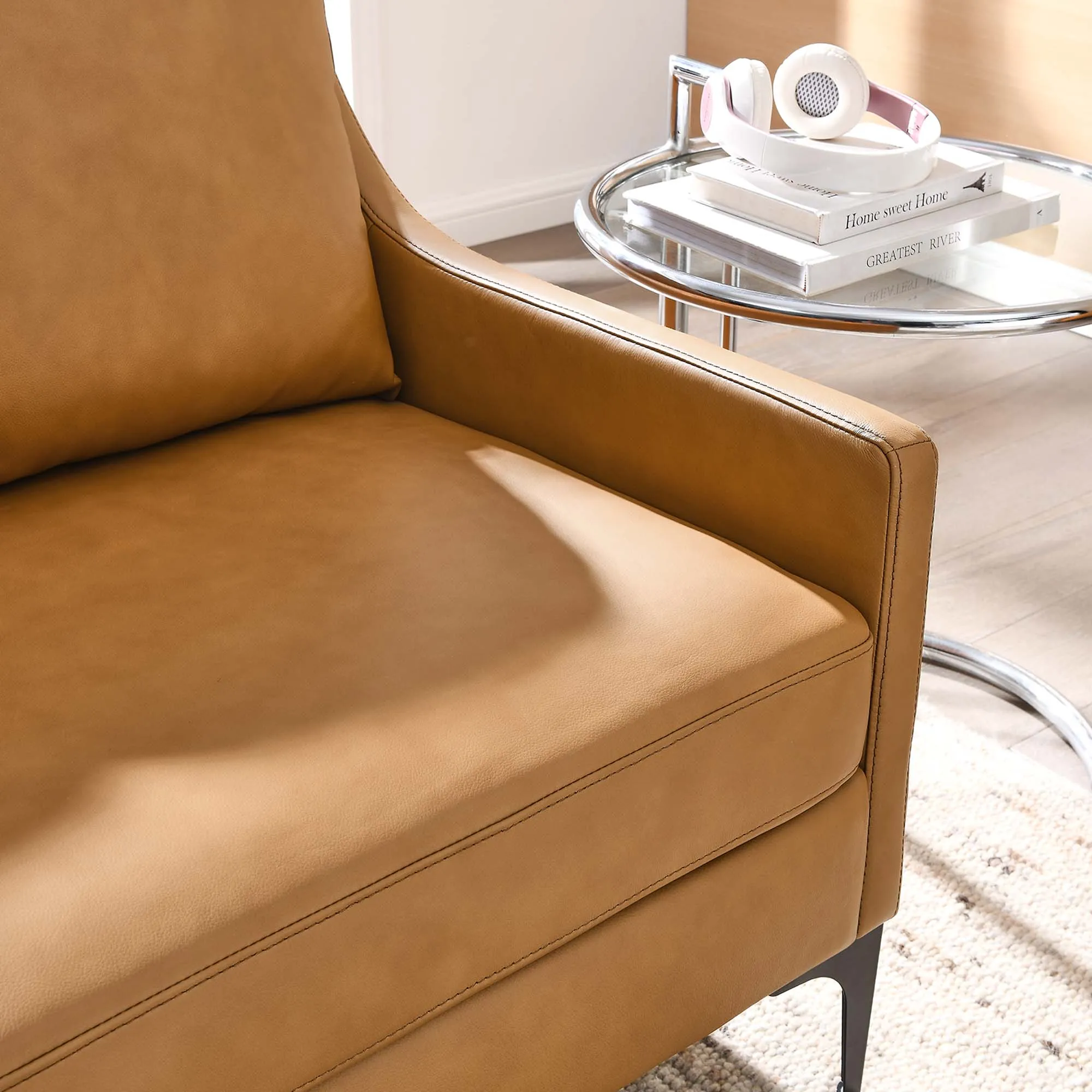 Corland Leather Loveseat by Modway
