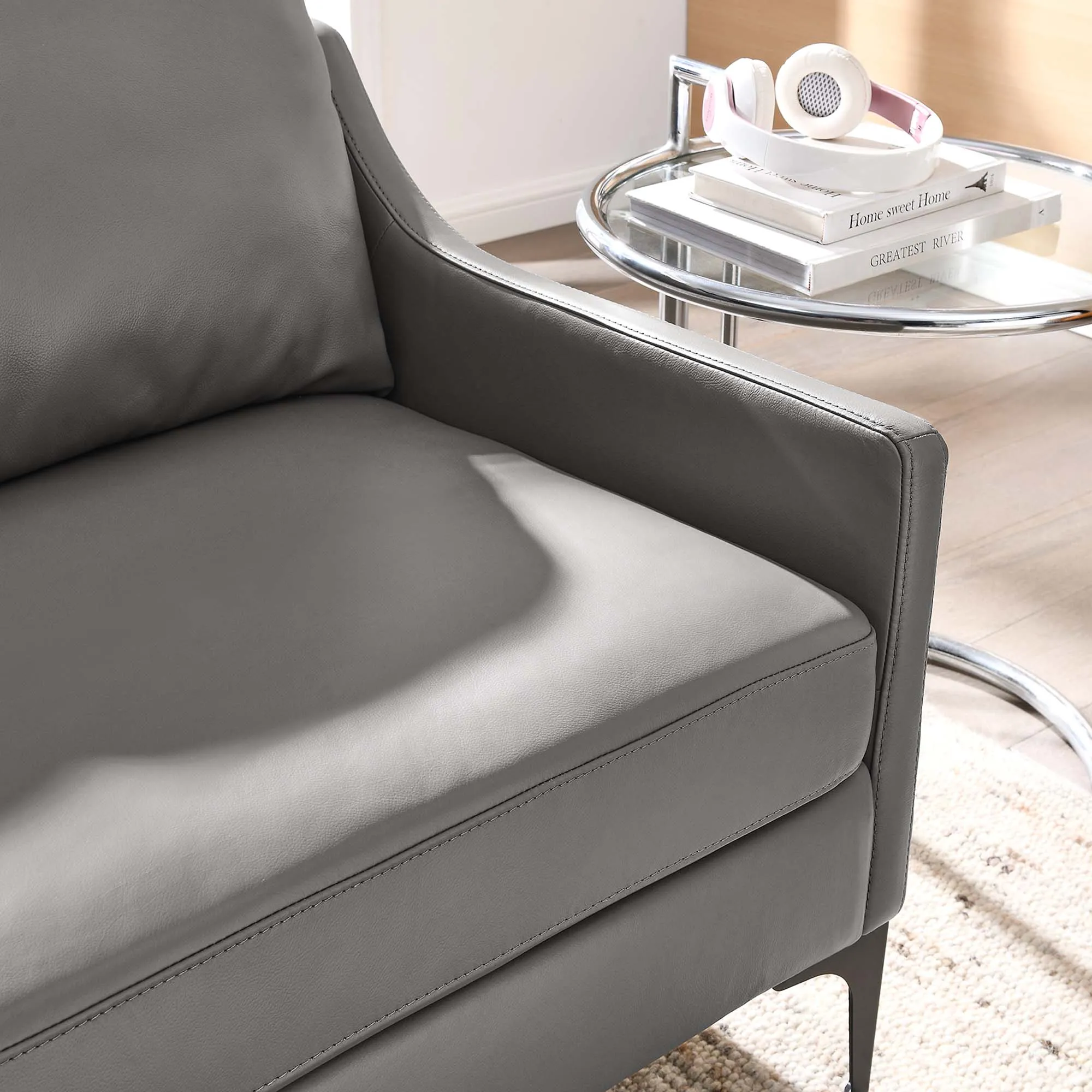 Corland Leather Loveseat by Modway