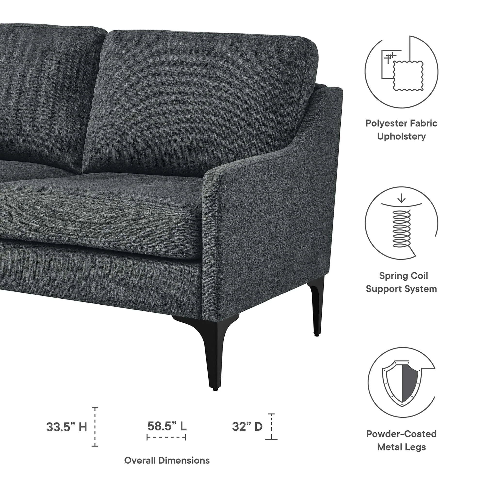 Corland Upholstered Fabric Loveseat by Modway