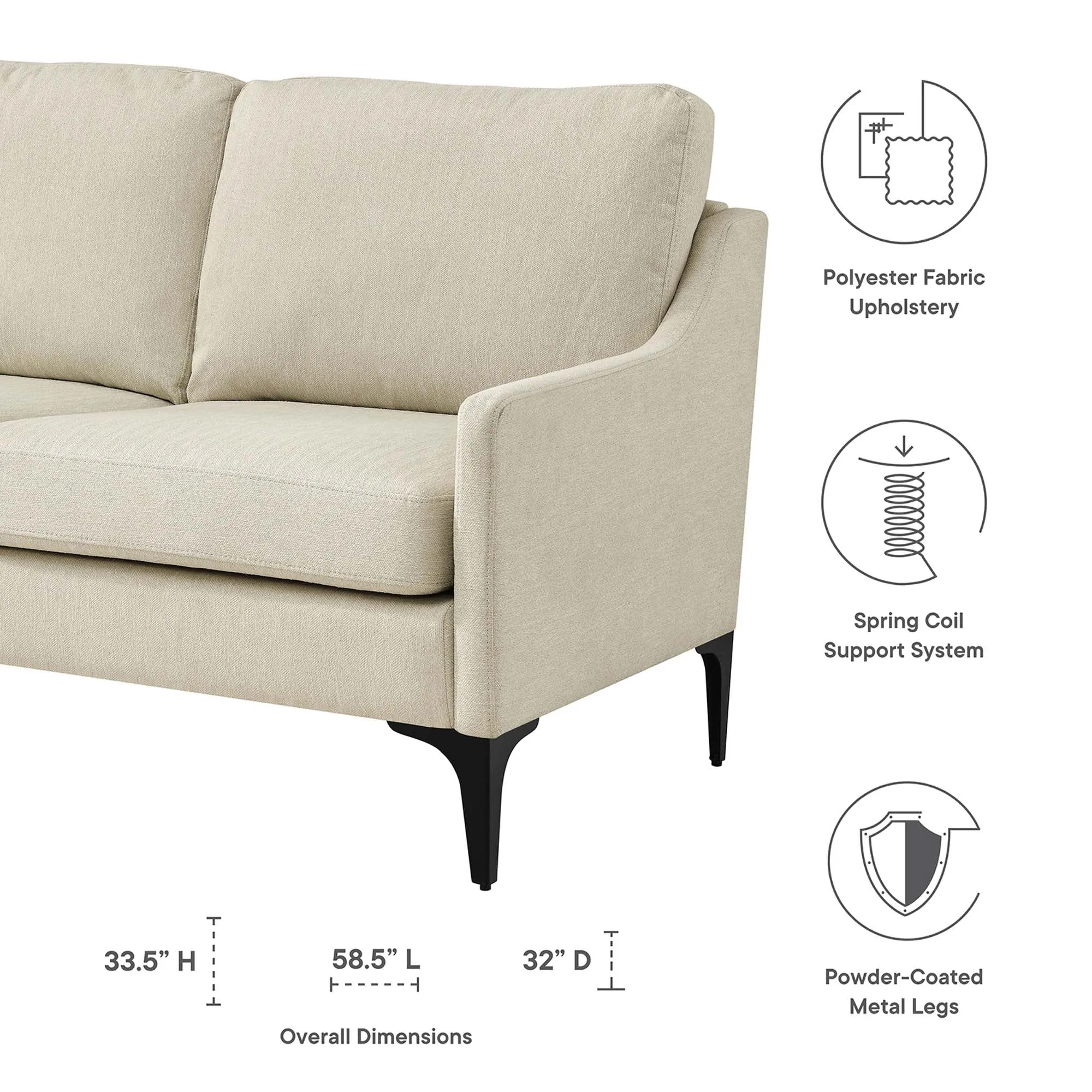 Corland Upholstered Fabric Loveseat by Modway