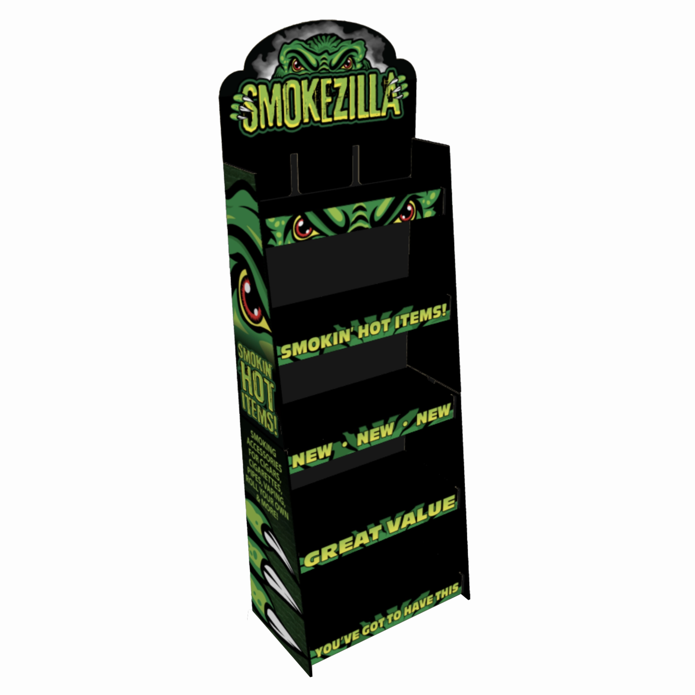 Curated Smokezilla Top Sellers Assorted Smoking Accessories Floor Display 88549