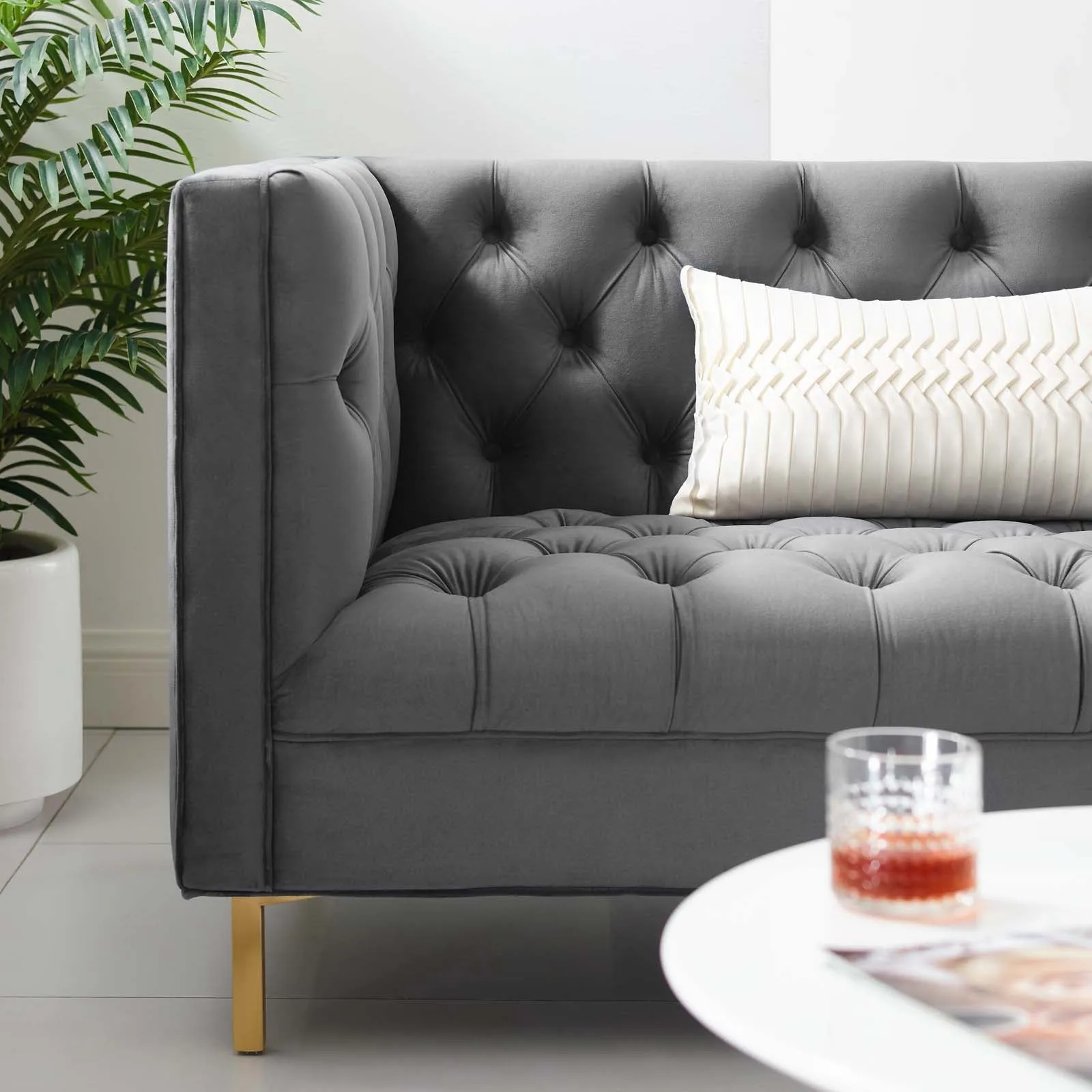 Delight Tufted Button Performance Velvet Sofa by Modway