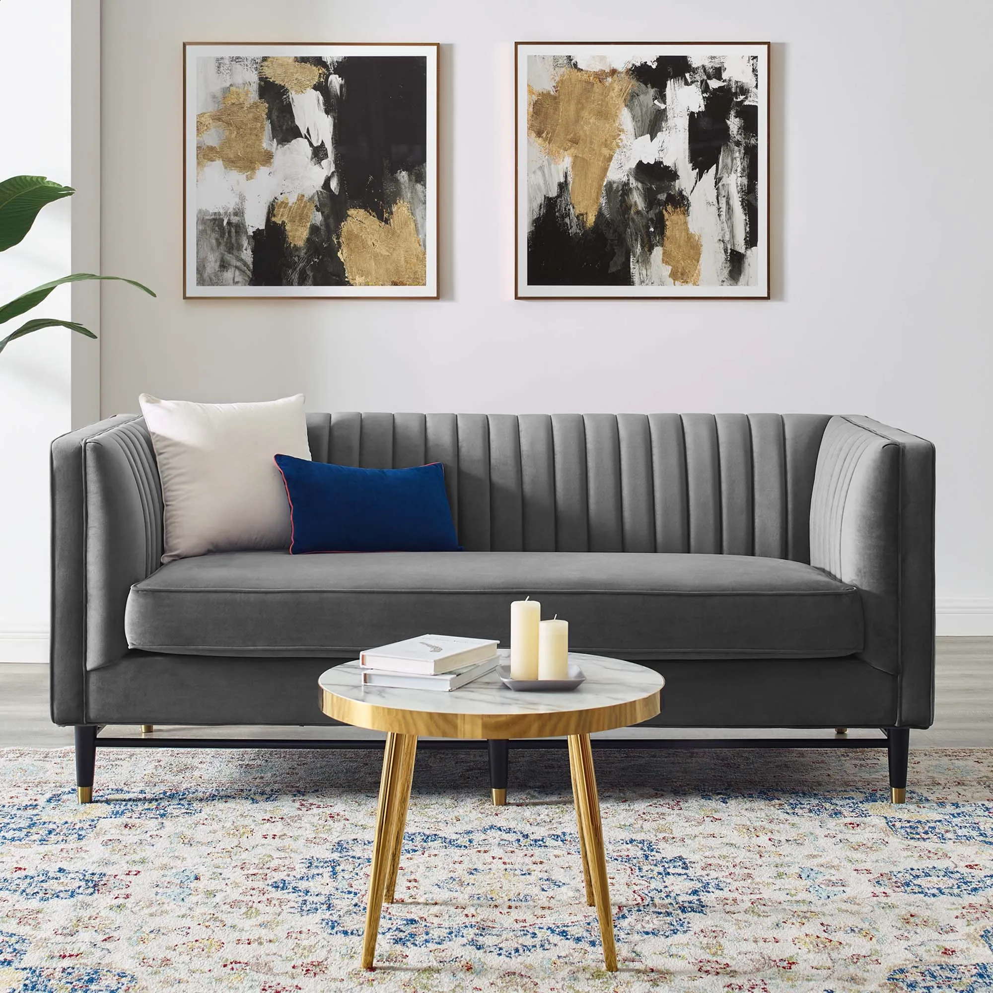 Devote Channel Tufted Performance Velvet Loveseat by Modway