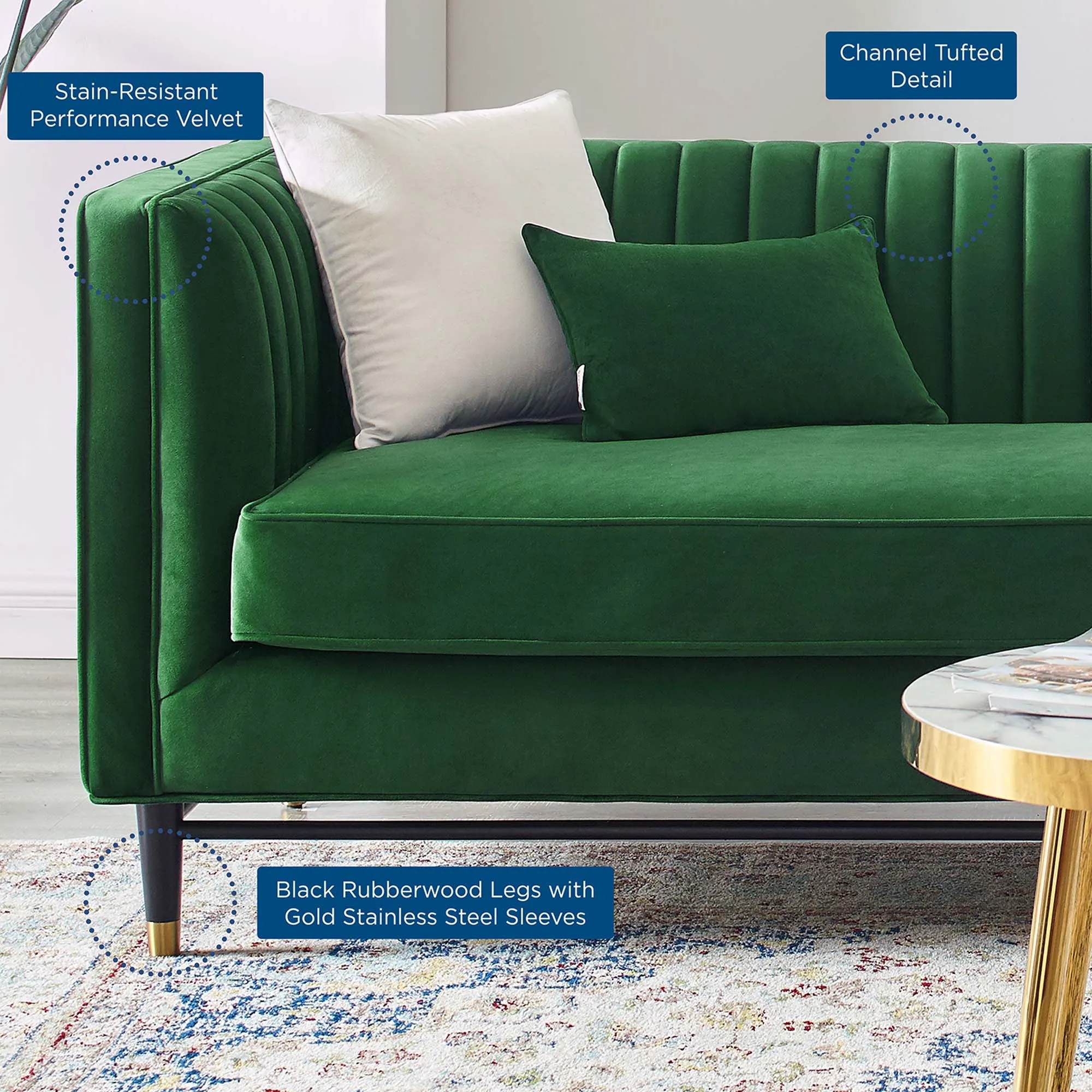 Devote Channel Tufted Performance Velvet Sofa by Modway