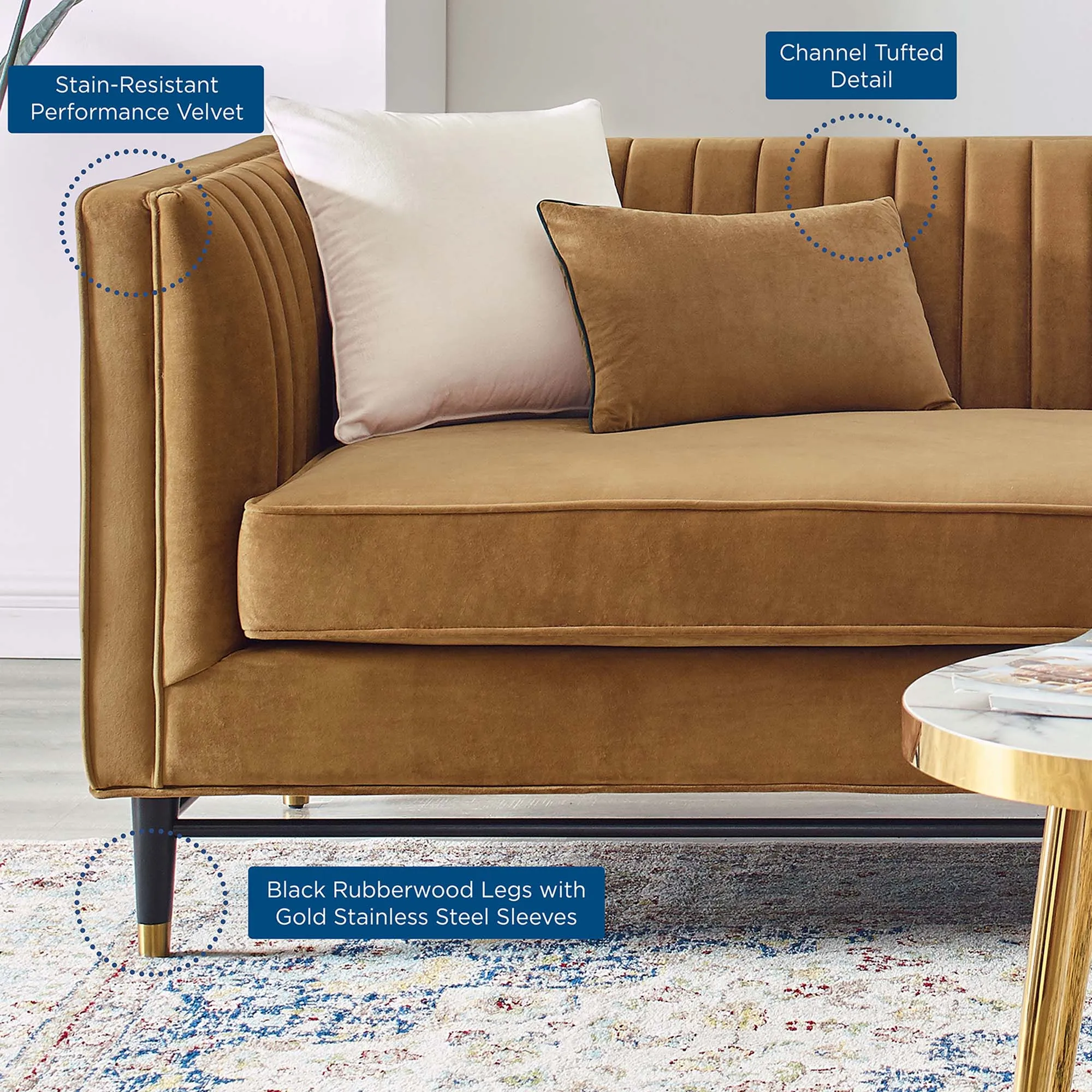 Devote Channel Tufted Performance Velvet Sofa by Modway