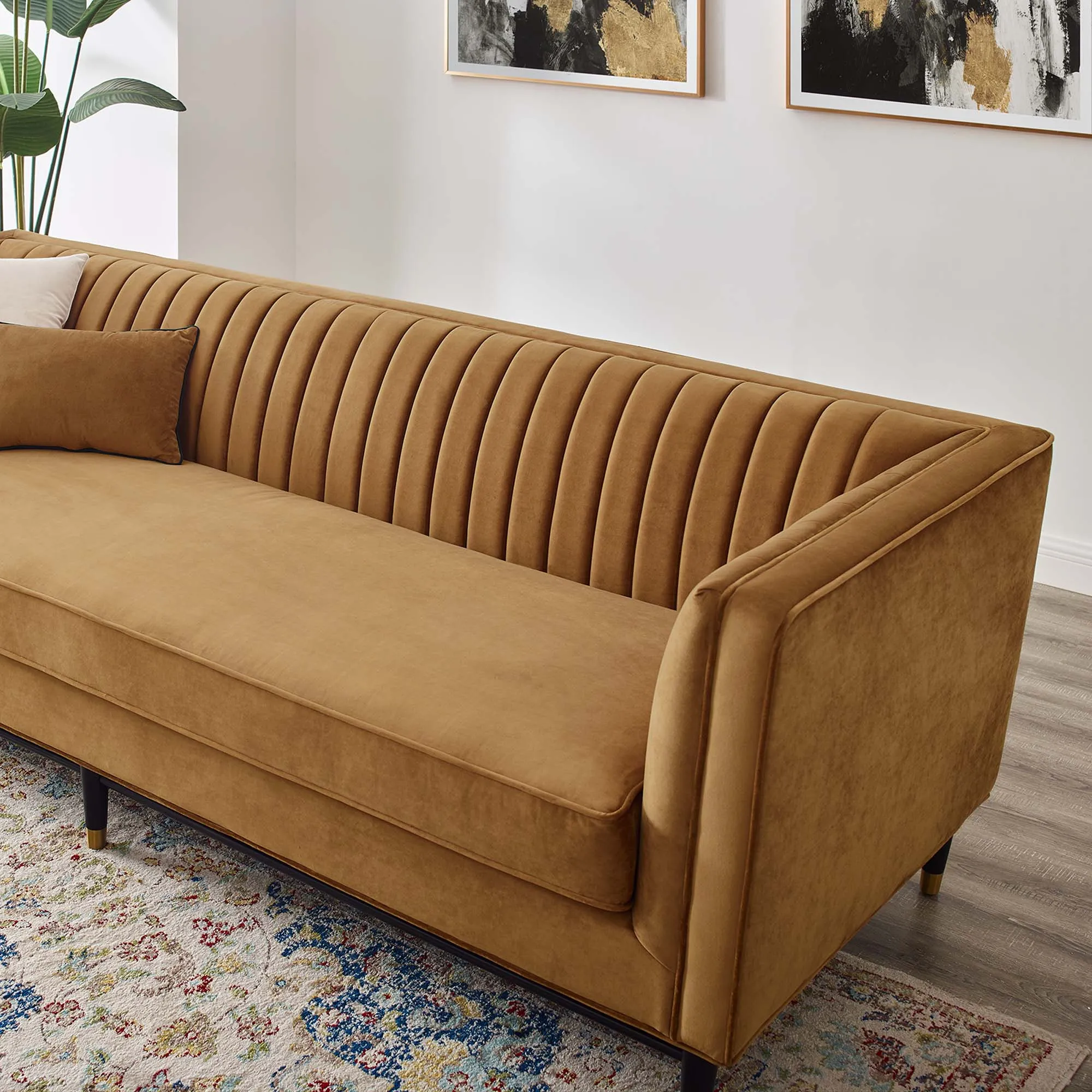 Devote Channel Tufted Performance Velvet Sofa by Modway