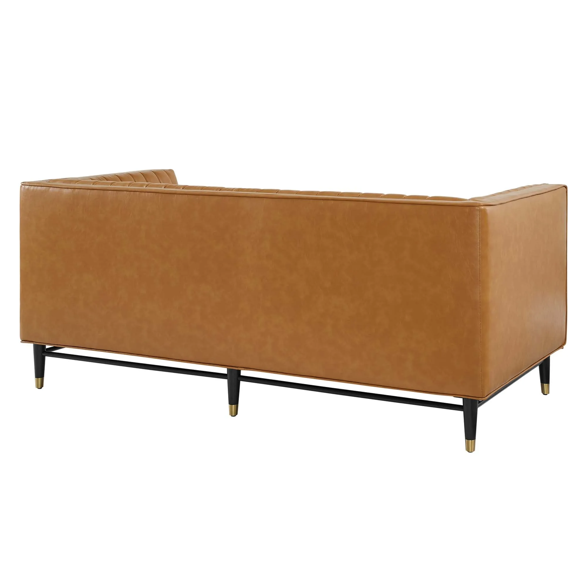 Devote Channel Tufted Vegan Leather Loveseat by Modway