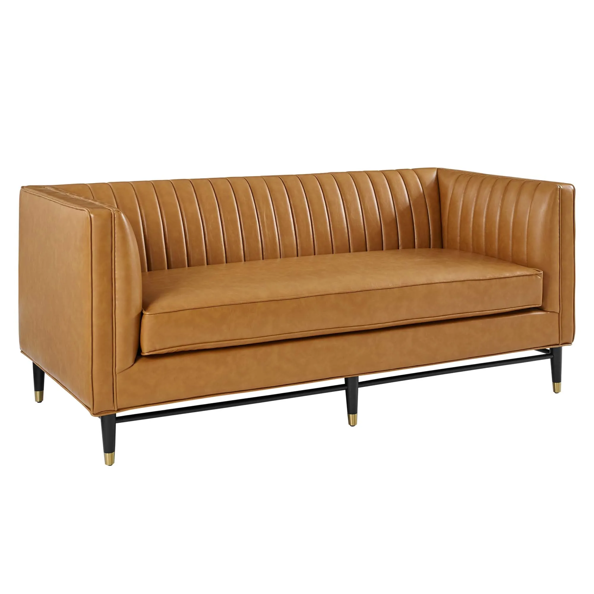 Devote Channel Tufted Vegan Leather Loveseat by Modway