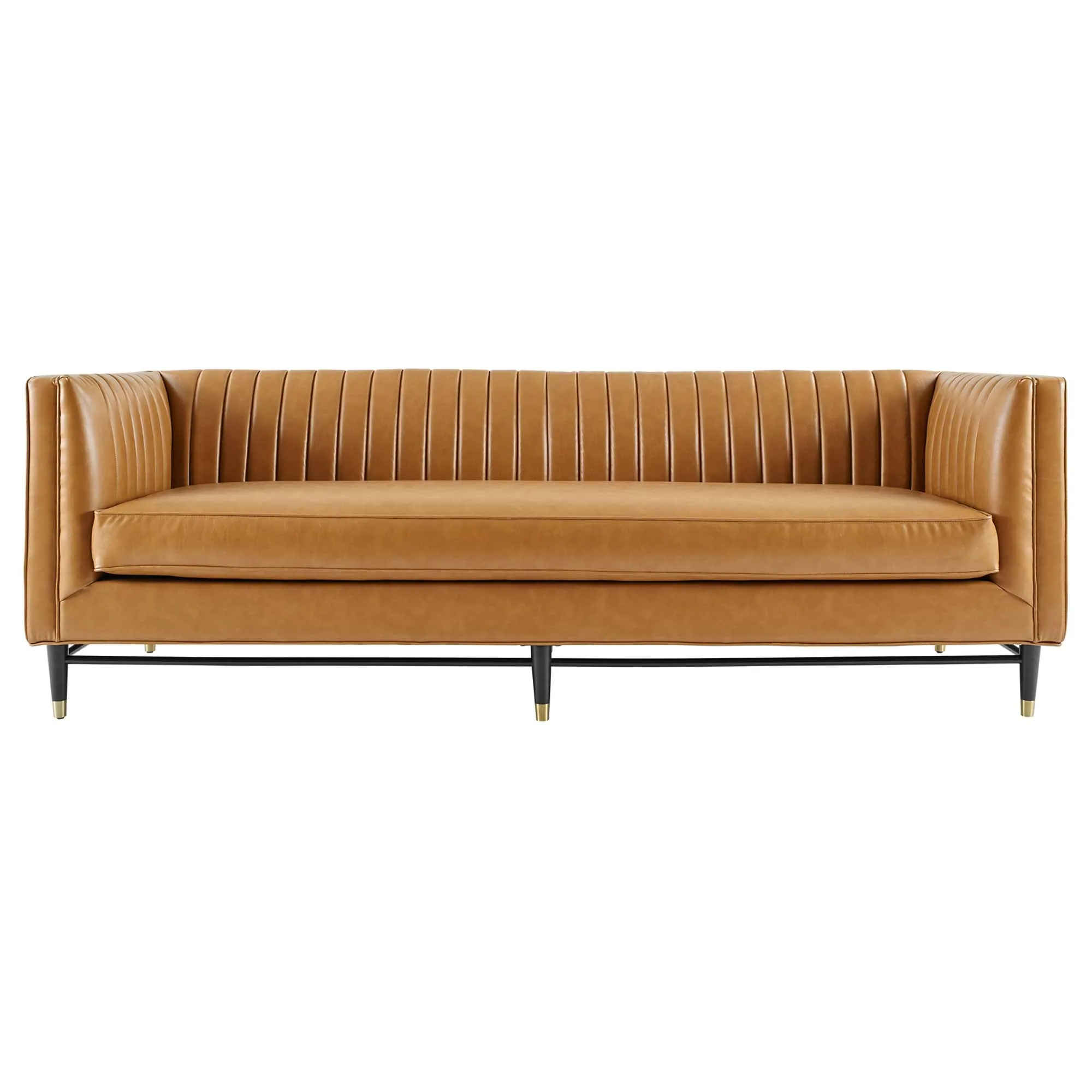 Devote Channel Tufted Vegan Leather Sofa by Modway