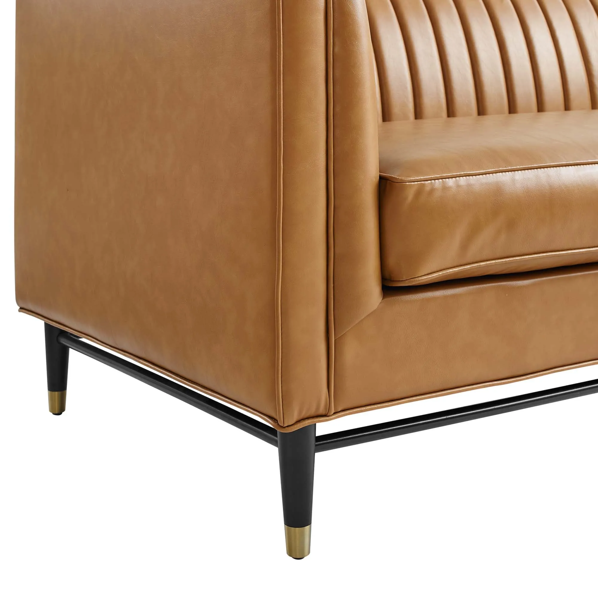 Devote Channel Tufted Vegan Leather Sofa by Modway