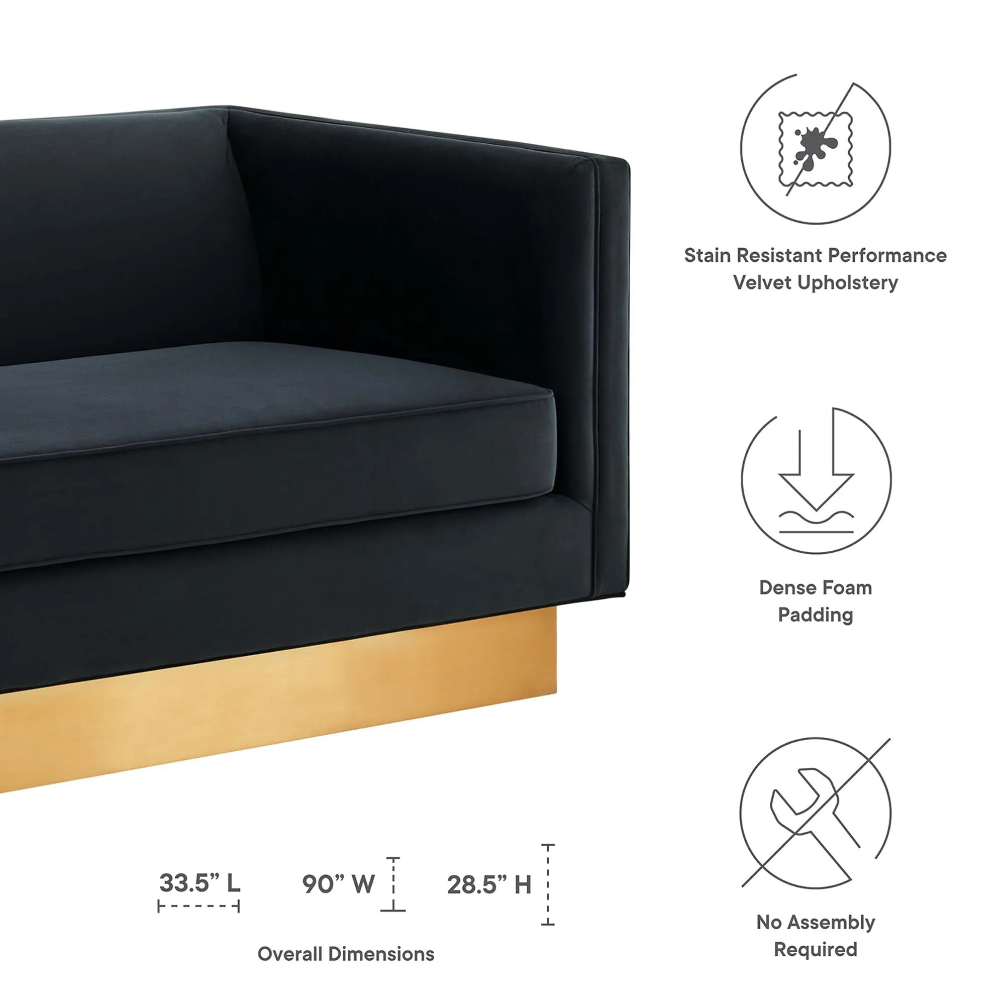 Eminence Upholstered Performance Velvet Sofa by Modway