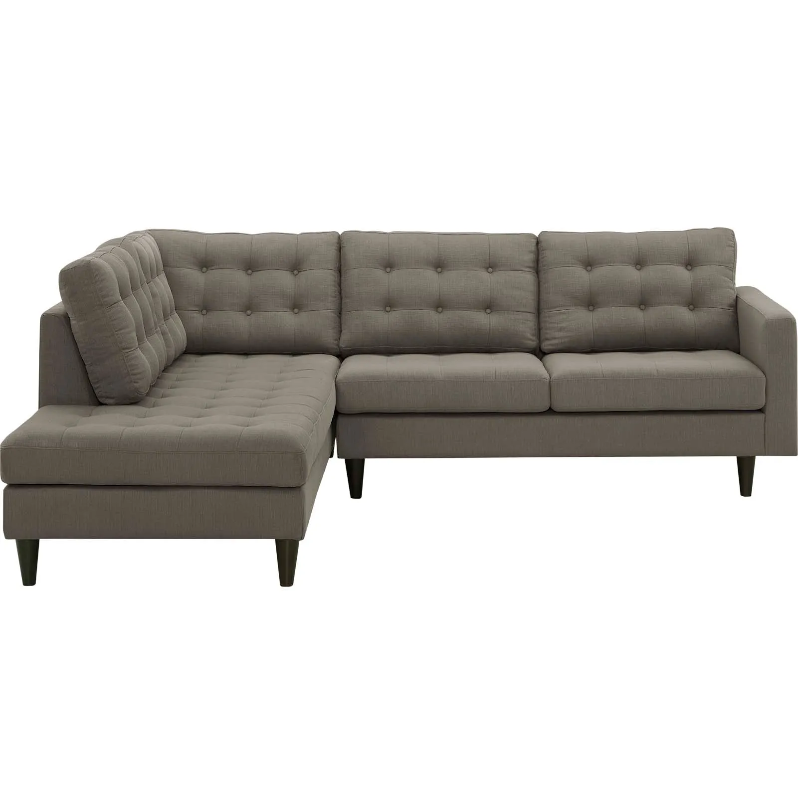 Empress 2 Piece Upholstered Fabric Left Facing Bumper Sectional by Modway