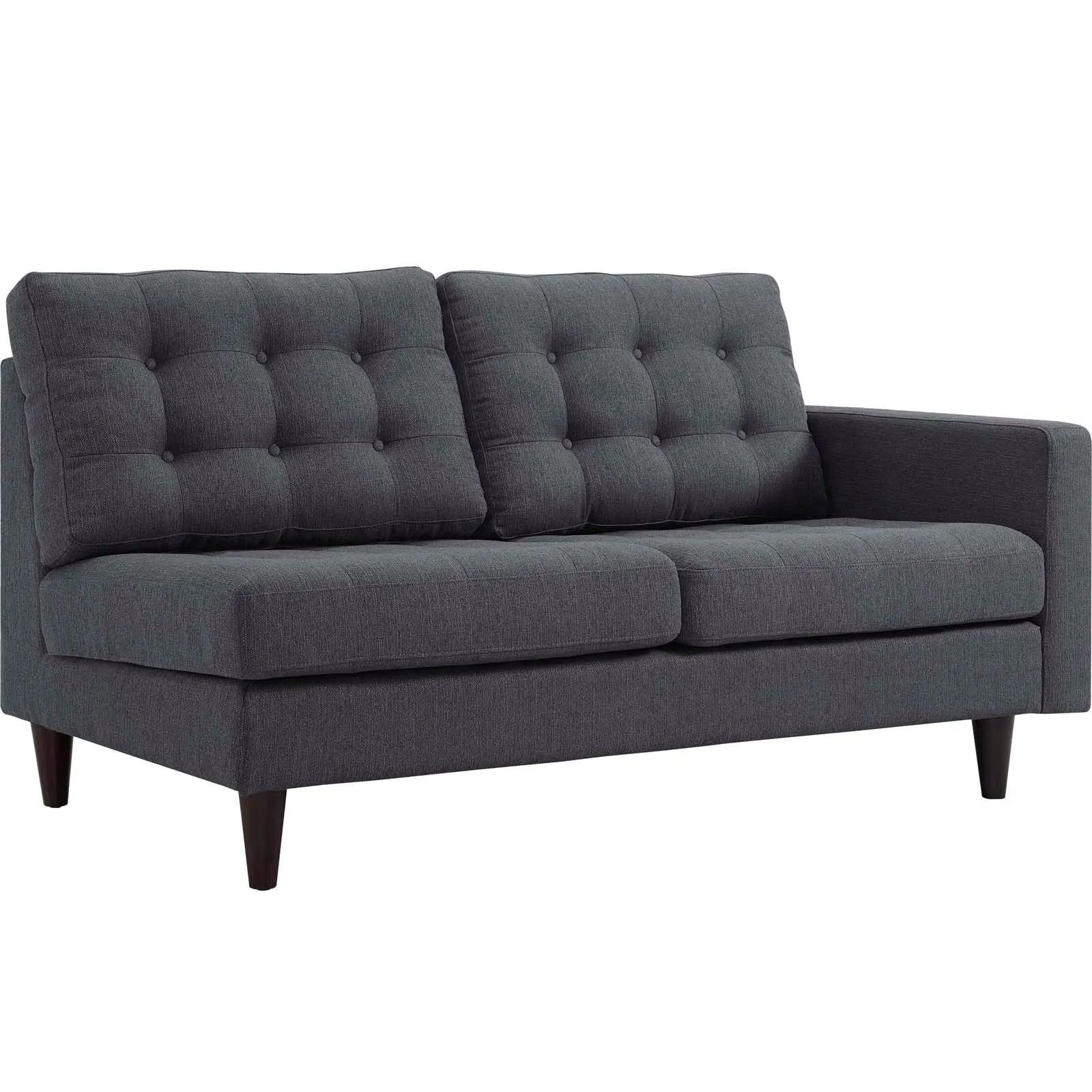 Empress 2 Piece Upholstered Fabric Left Facing Bumper Sectional by Modway