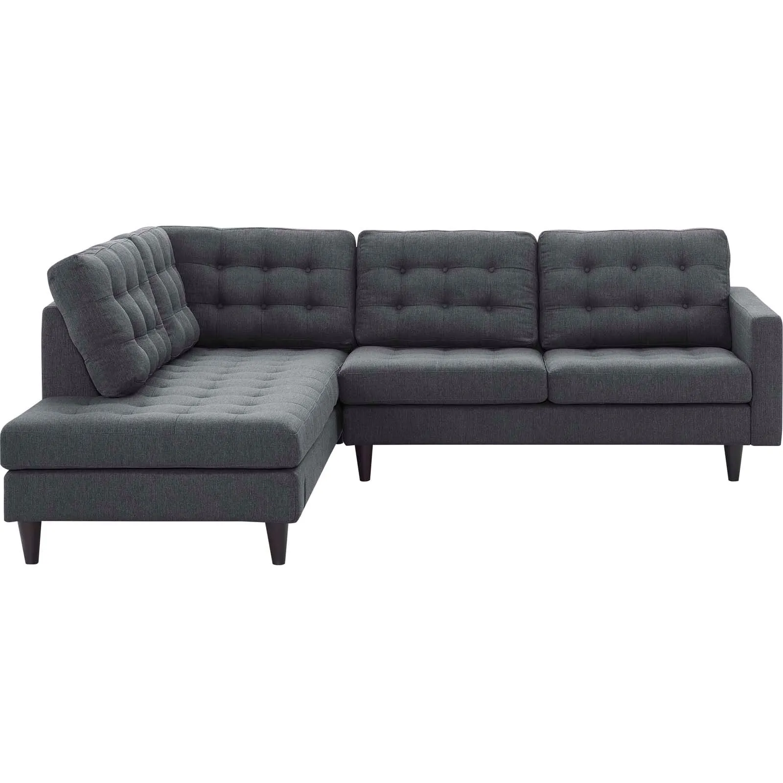Empress 2 Piece Upholstered Fabric Left Facing Bumper Sectional by Modway