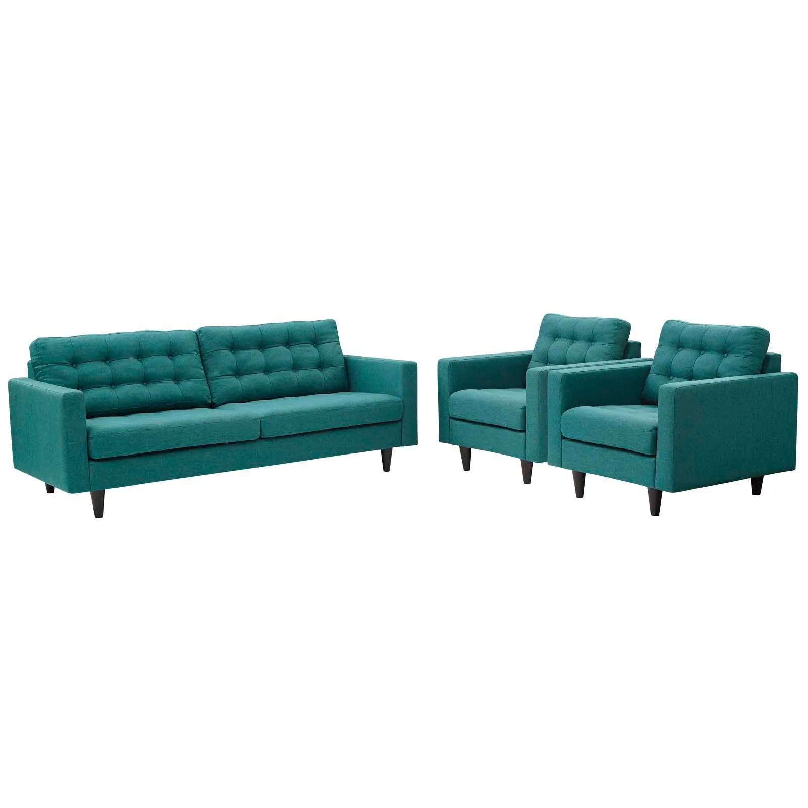 Empress Sofa and Armchairs Set of 3 by Modway